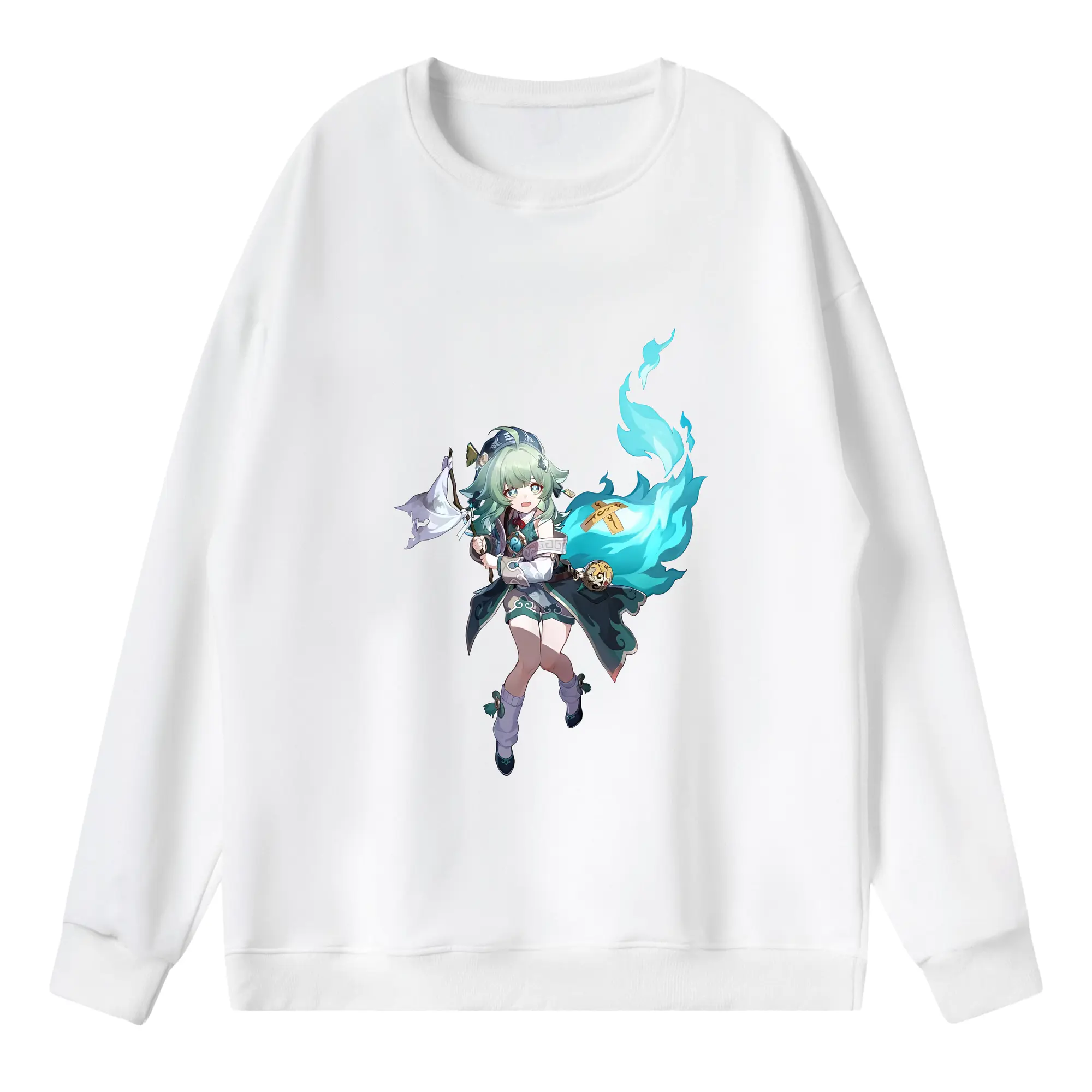 崩壊：スターレイル グッズ フォフォ - 薄手 クルーネック スウェット 裏毛260g · ポリエステル 春秋向け カジュアル 男女兼用 · トレーナー デイリー スポーツ 散歩に最適