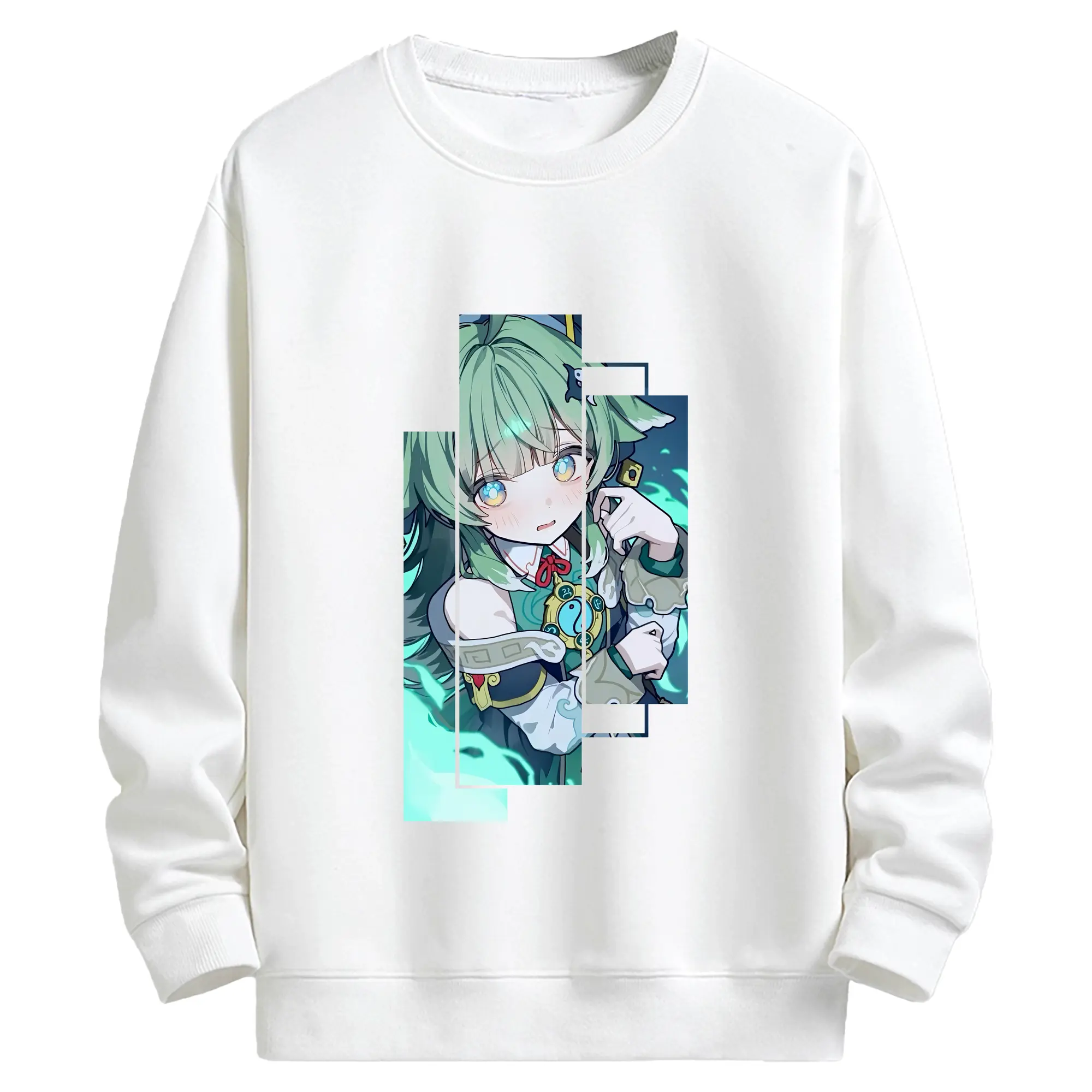 崩壊：スターレイル グッズ フォフォ - キッズ クルーネックスウェットシャツ ・ フロントプリント ・ 綿80％ ポリエステル20％ ・ 快適 通学 スポーツ 日常使い お散歩用