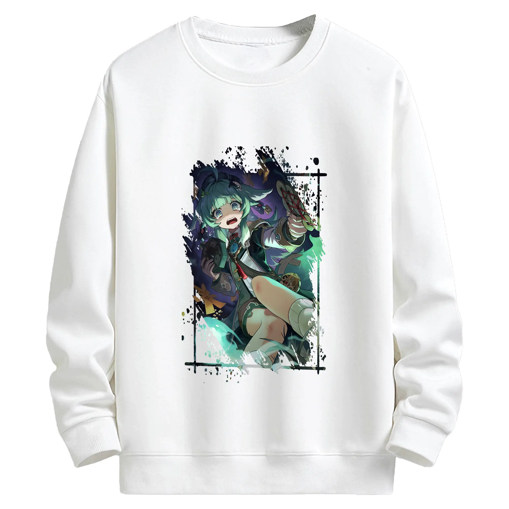 崩壊：スターレイル グッズ フォフォ - キッズ クルーネックスウェットシャツ ・ フロントプリント ・ 綿80％ ポリエステル20％ ・ 快適 通学 スポーツ 日常使い お散歩用