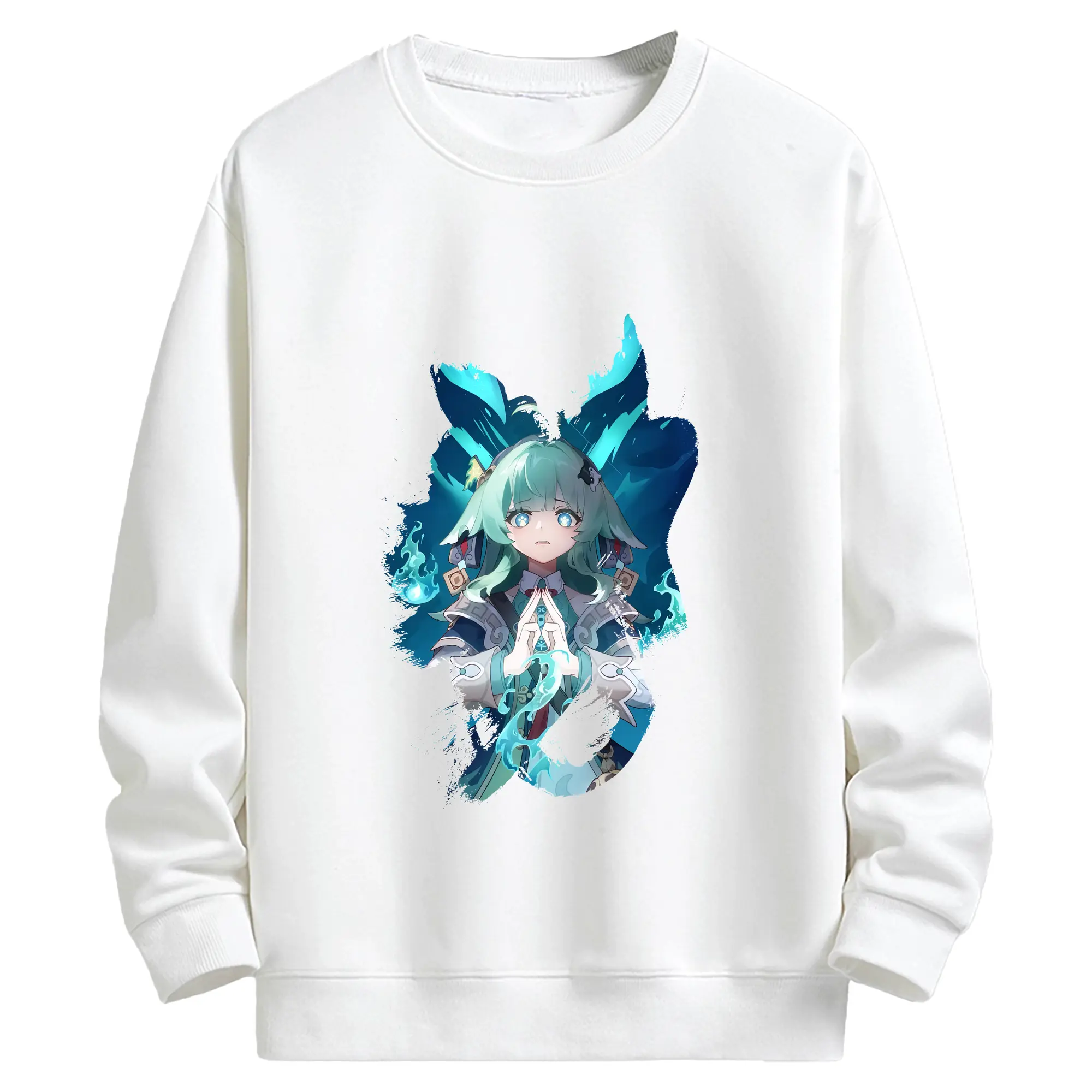 崩壊：スターレイル グッズ フォフォ - キッズ クルーネックスウェットシャツ ・ フロントプリント ・ 綿80％ ポリエステル20％ ・ 快適 通学 スポーツ 日常使い お散歩用