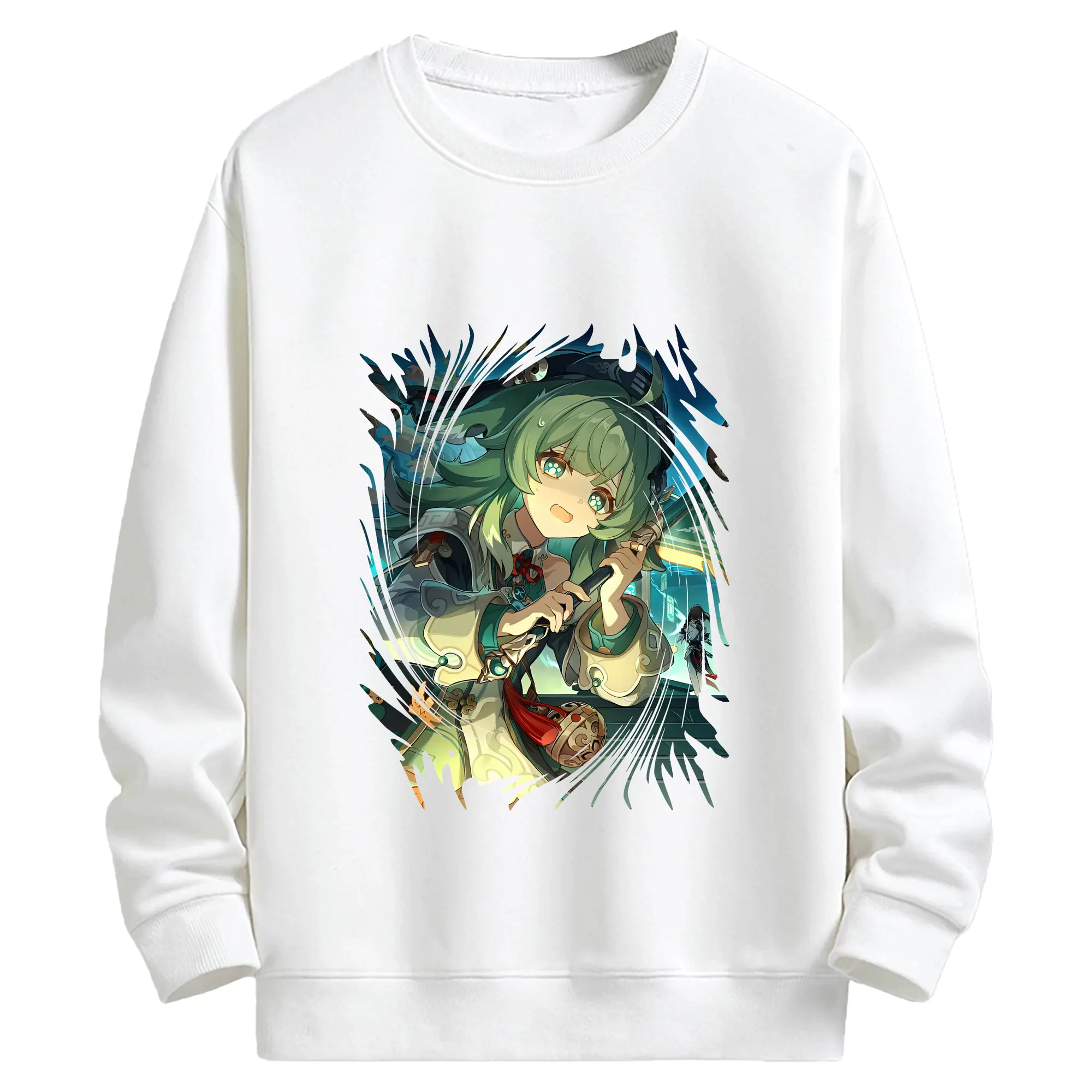 崩壊：スターレイル グッズ フォフォ - キッズ クルーネックスウェットシャツ ・ フロントプリント ・ 綿80％ ポリエステル20％ ・ 快適 通学 スポーツ 日常使い お散歩用