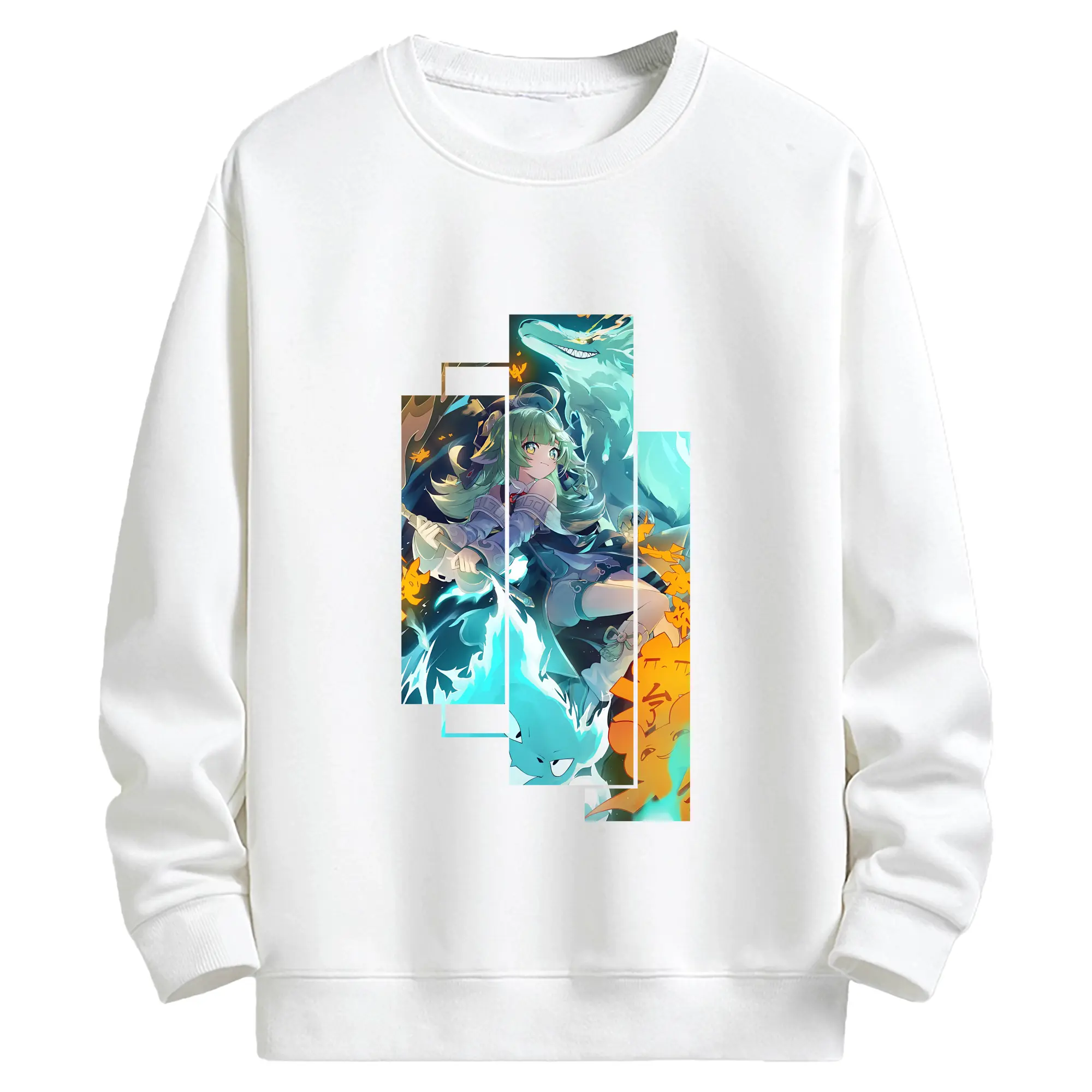 崩壊：スターレイル グッズ フォフォ - キッズ クルーネックスウェットシャツ ・ フロントプリント ・ 綿80％ ポリエステル20％ ・ 快適 通学 スポーツ 日常使い お散歩用