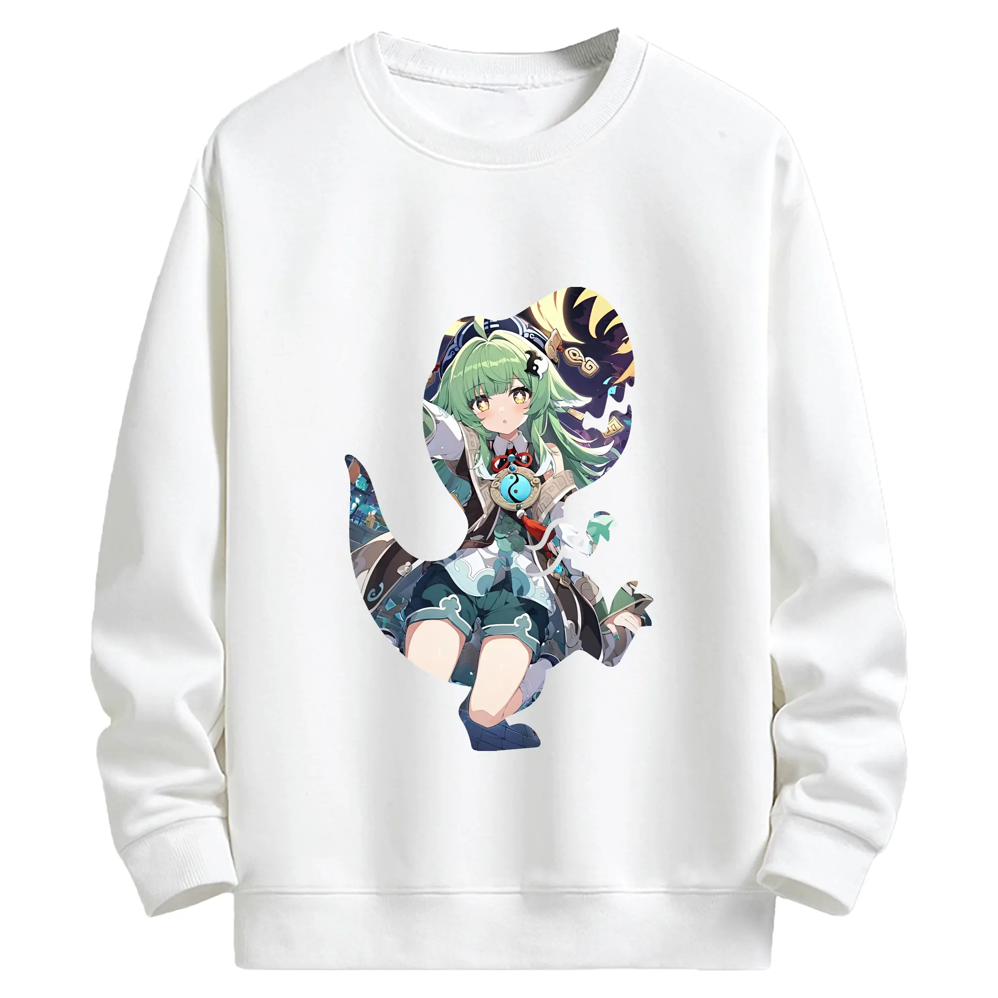 崩壊：スターレイル グッズ フォフォ - キッズ クルーネックスウェットシャツ ・ フロントプリント ・ 綿80％ ポリエステル20％ ・ 快適 通学 スポーツ 日常使い お散歩用