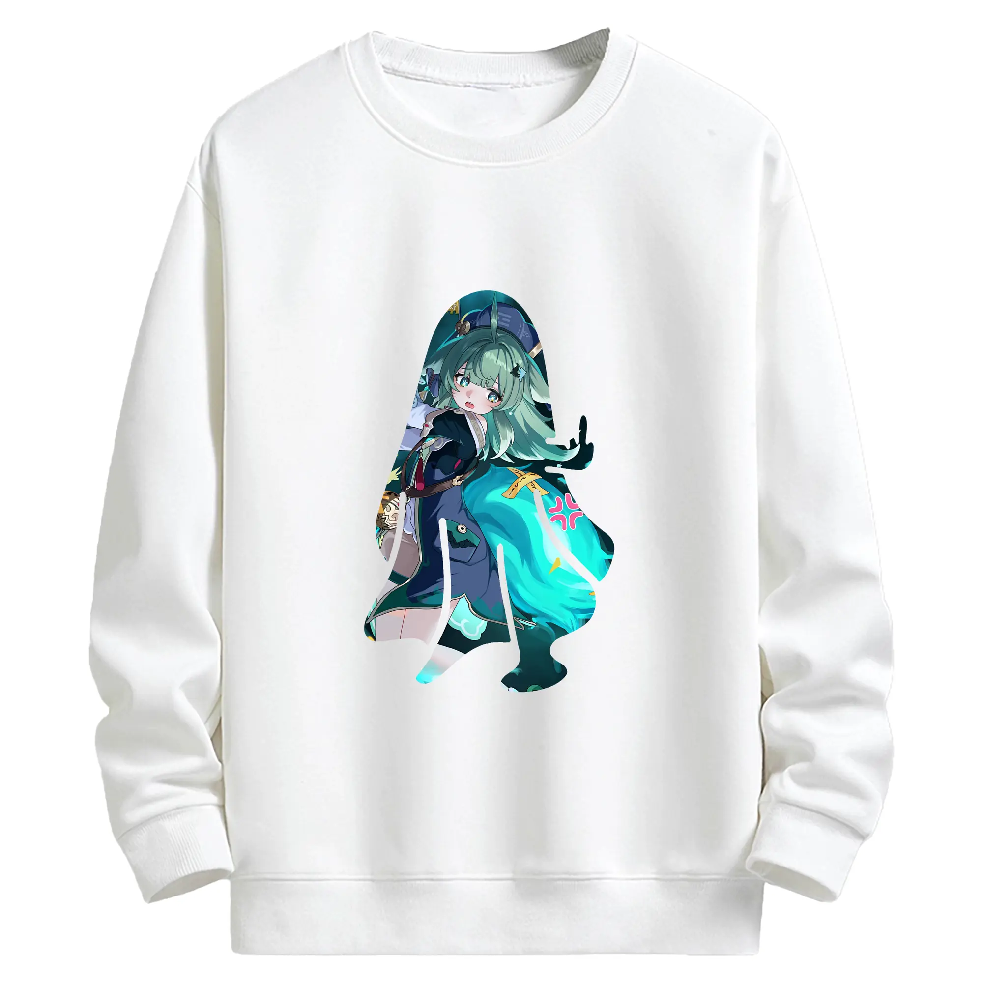 崩壊：スターレイル グッズ フォフォ - キッズ クルーネックスウェットシャツ ・ フロントプリント ・ 綿80％ ポリエステル20％ ・ 快適 通学 スポーツ 日常使い お散歩用