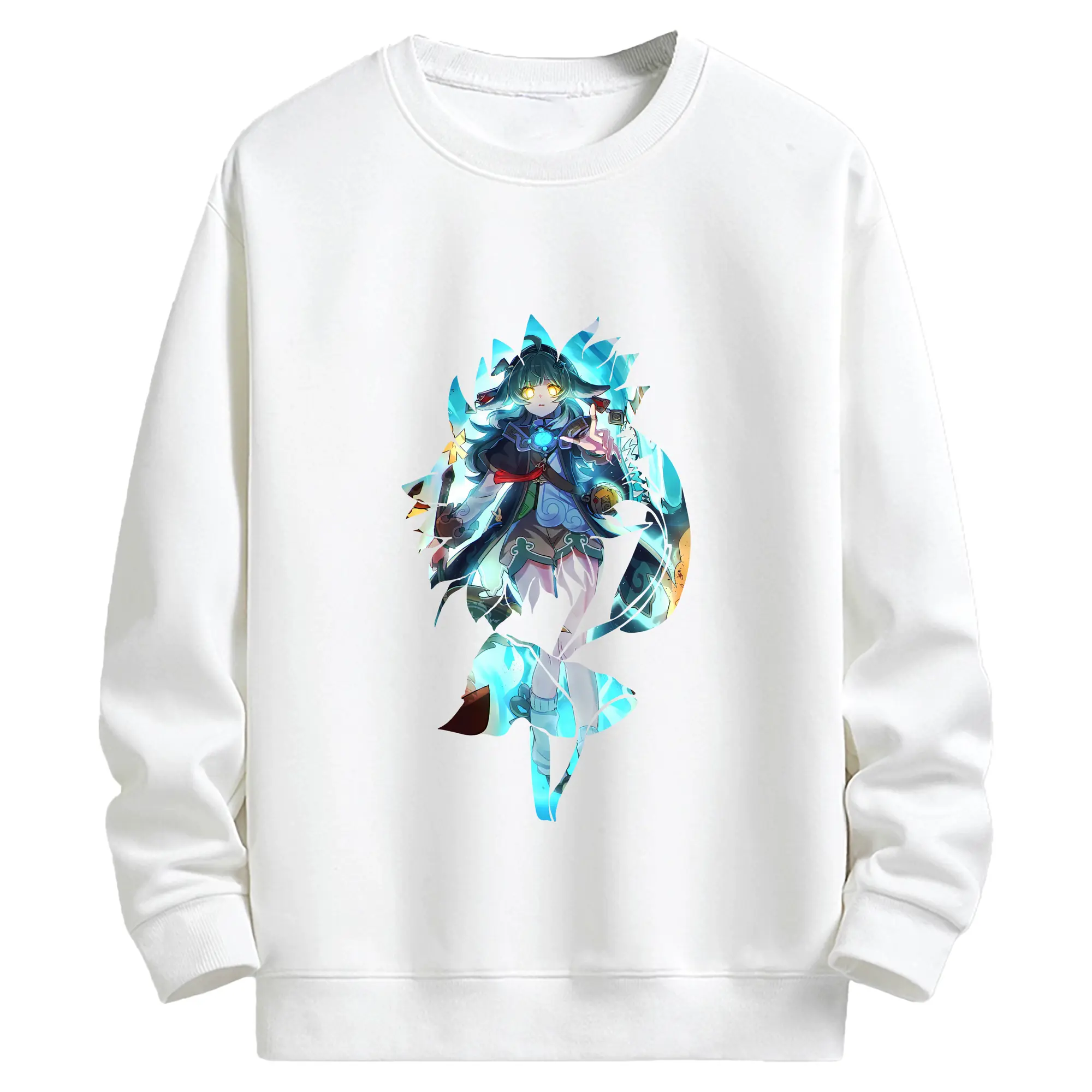 崩壊：スターレイル グッズ フォフォ - キッズ クルーネックスウェットシャツ ・ フロントプリント ・ 綿80％ ポリエステル20％ ・ 快適 通学 スポーツ 日常使い お散歩用