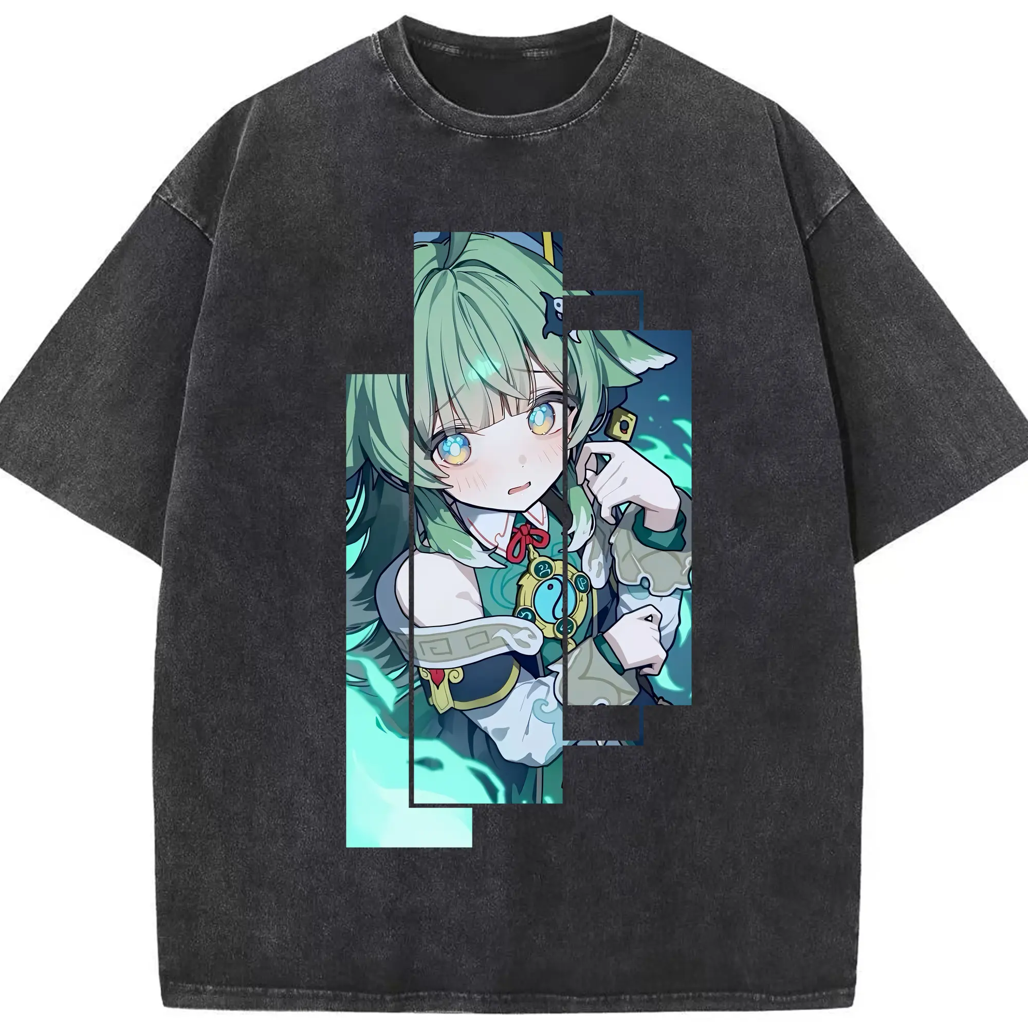 崩壊：スターレイル グッズ フォフォ - 綿100％ ヴィンテージ風 半袖Tシャツ ・ フロントプリント ・ 柔らか肌触り ・ 通気性 快適 ・ スポーツ カジュアル 外出用