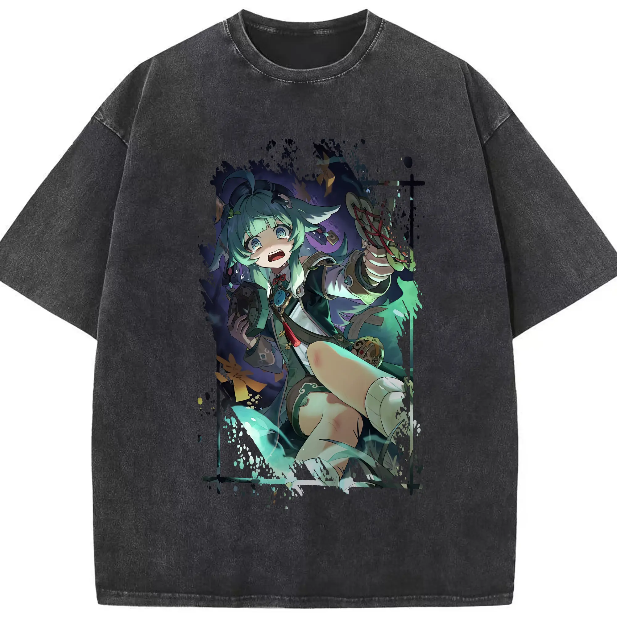 崩壊：スターレイル グッズ フォフォ - 綿100％ ヴィンテージ風 半袖Tシャツ ・ フロントプリント ・ 柔らか肌触り ・ 通気性 快適 ・ スポーツ カジュアル 外出用