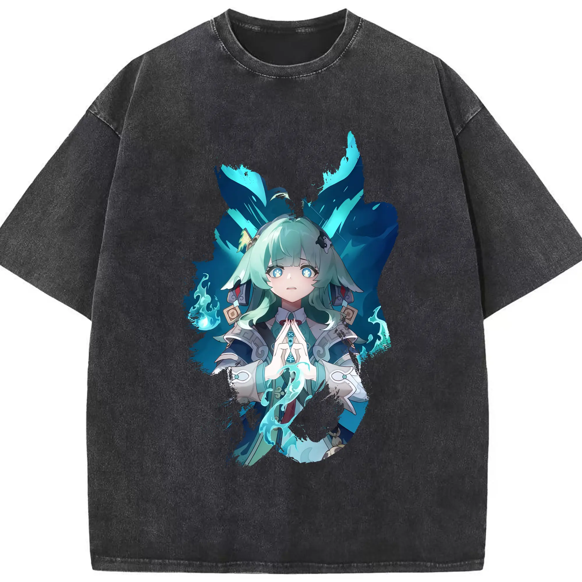崩壊：スターレイル グッズ フォフォ - 綿100％ ヴィンテージ風 半袖Tシャツ ・ フロントプリント ・ 柔らか肌触り ・ 通気性 快適 ・ スポーツ カジュアル 外出用