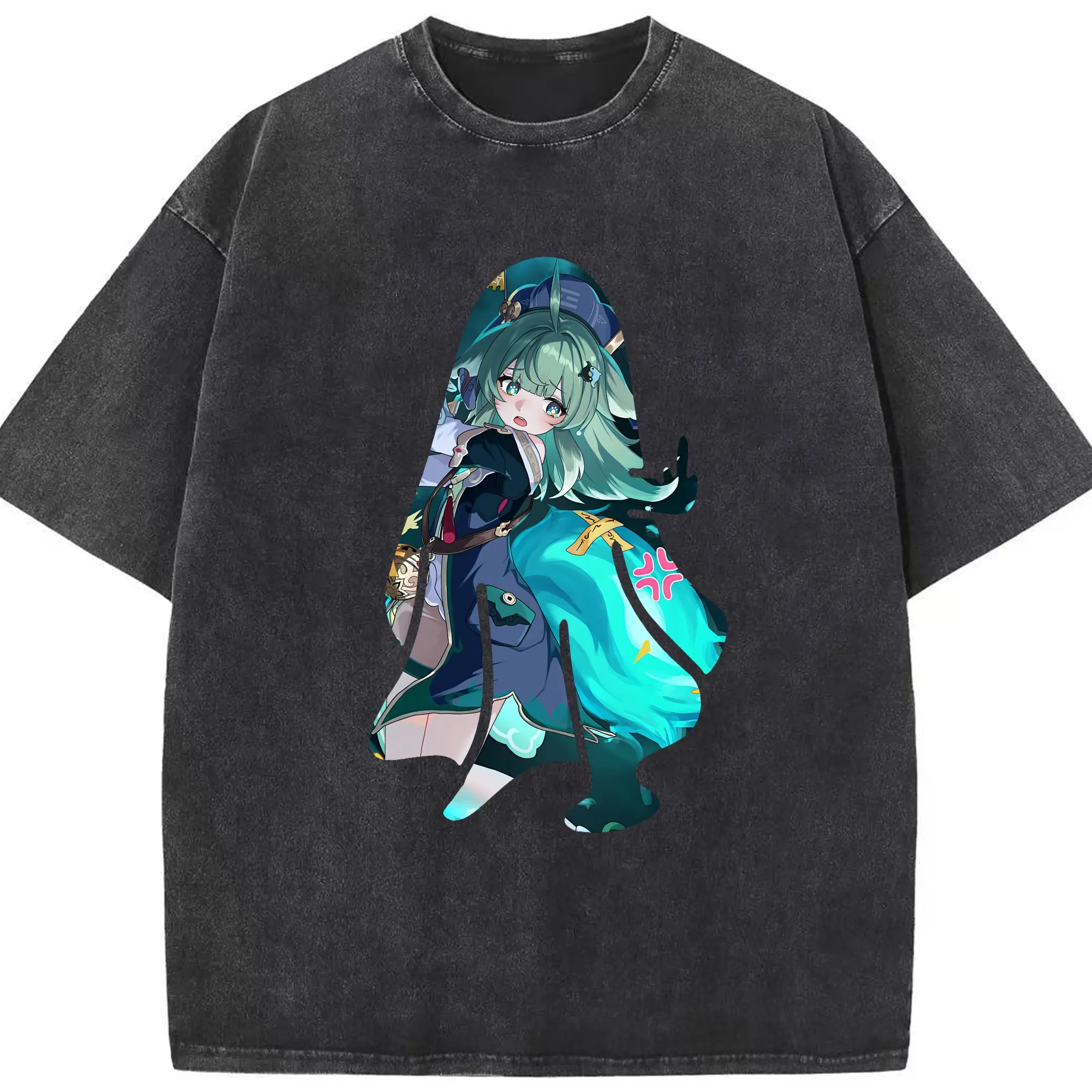 崩壊：スターレイル グッズ フォフォ - 綿100％ ヴィンテージ風 半袖Tシャツ ・ フロントプリント ・ 柔らか肌触り ・ 通気性 快適 ・ スポーツ カジュアル 外出用