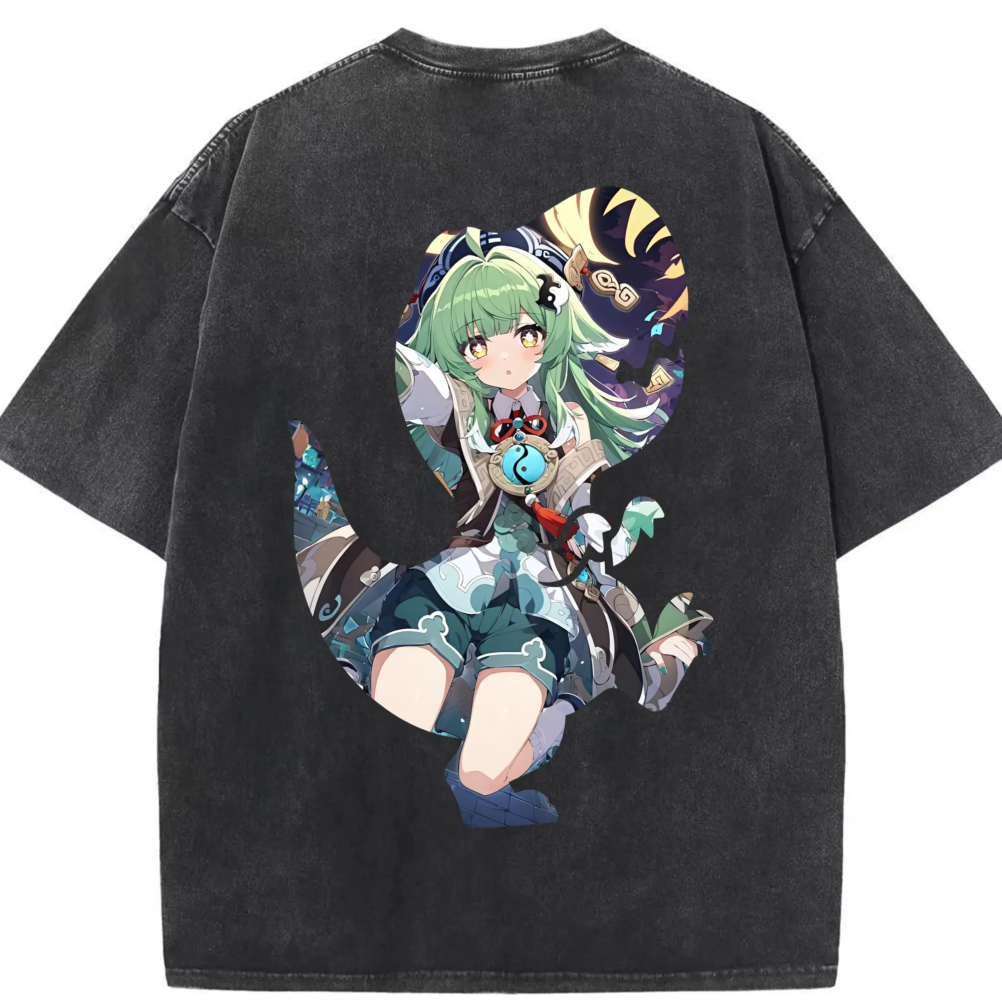 崩壊：スターレイル グッズ フォフォ - 綿100％ ヴィンテージ風 半袖Tシャツ ・ 背面プリント ・ 柔らか肌触り ・ 通気性 快適 ・ スポーツ カジュアル 外出用