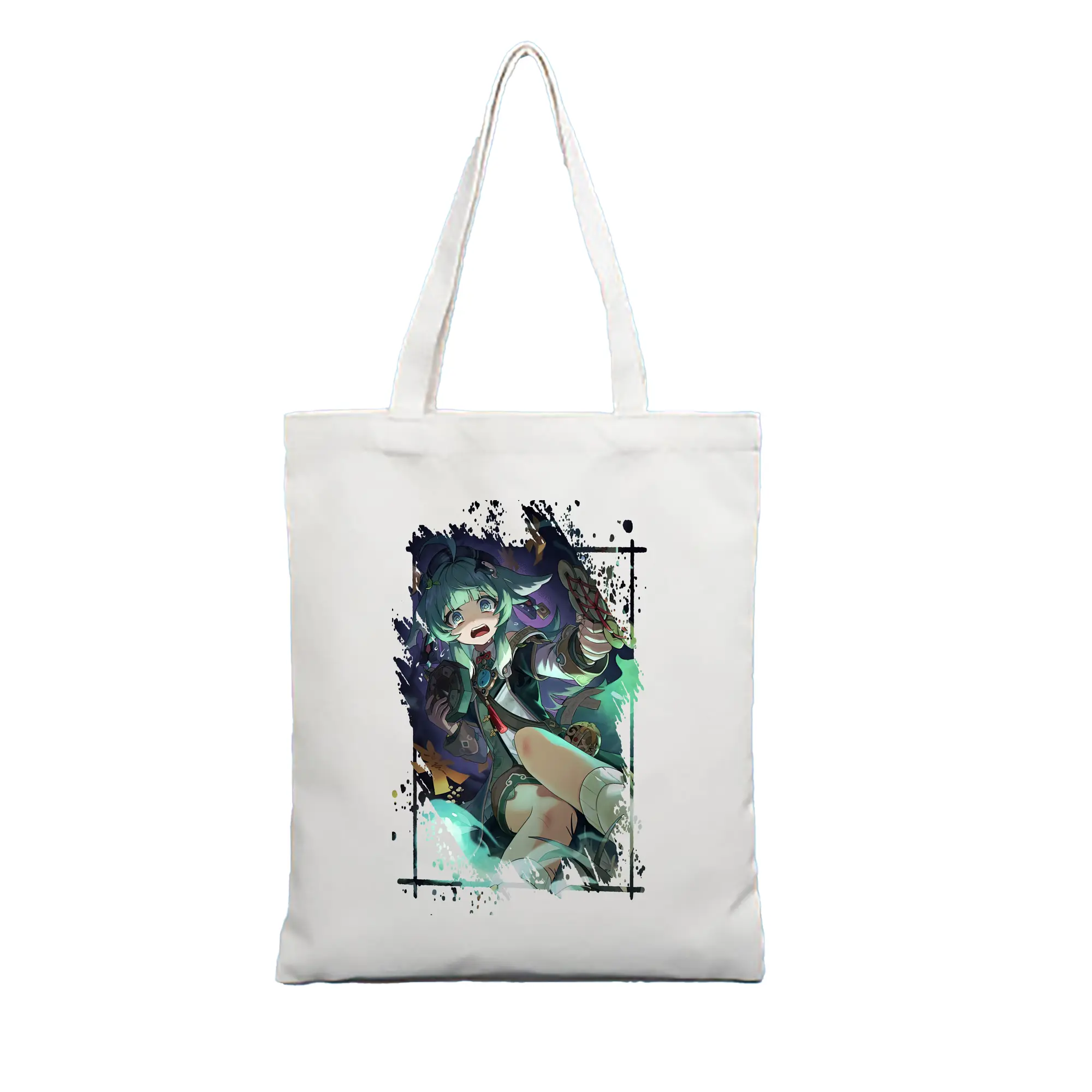 崩壊：スターレイル グッズ フォフォ - 縦型キャンバス手提げバッグ（トートバッグ） ・ キャンバス素材 ・ ショッピング用 ・ 軽量 丈夫 お手入れ簡単