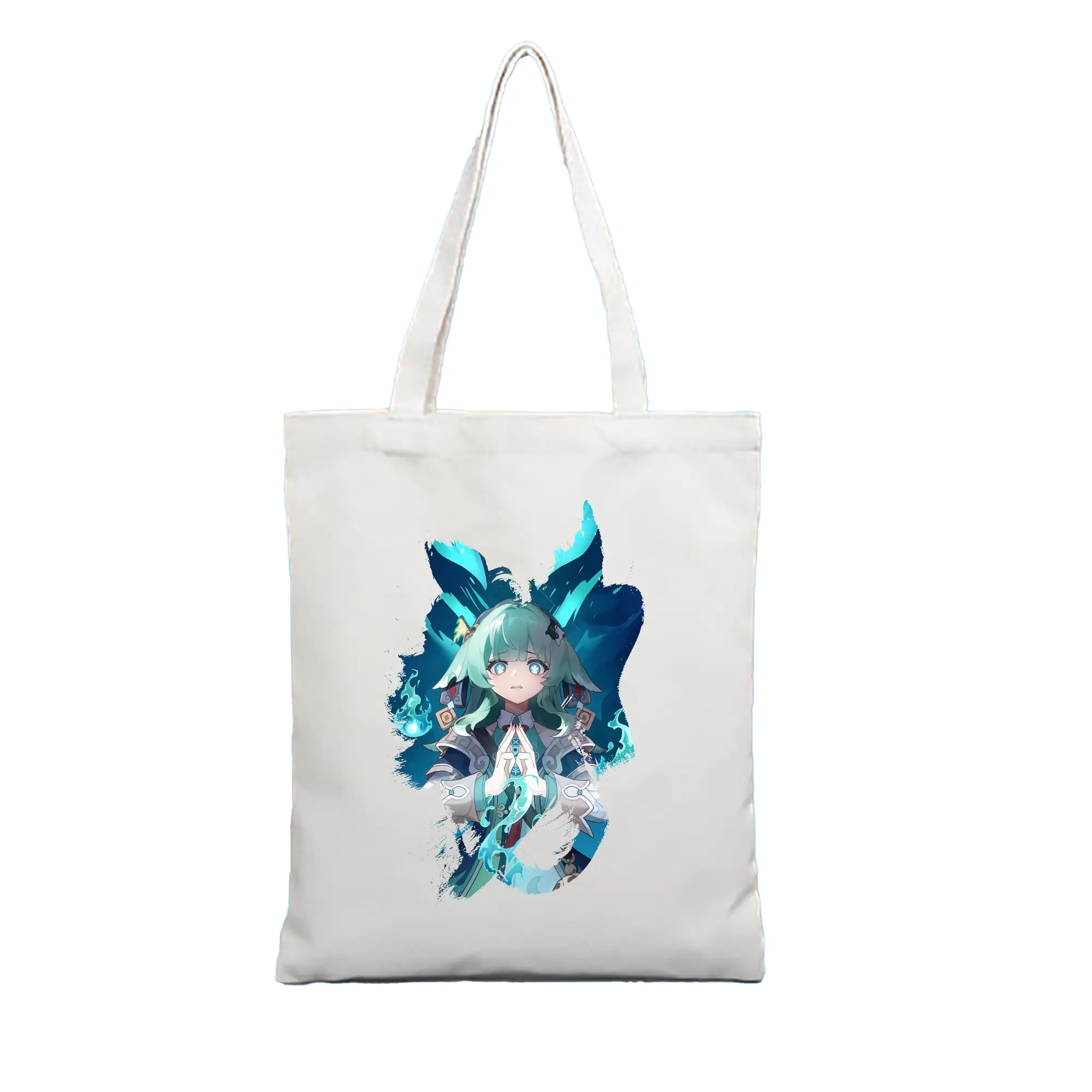 崩壊：スターレイル グッズ フォフォ - 縦型キャンバス手提げバッグ（トートバッグ） ・ キャンバス素材 ・ ショッピング用 ・ 軽量 丈夫 お手入れ簡単