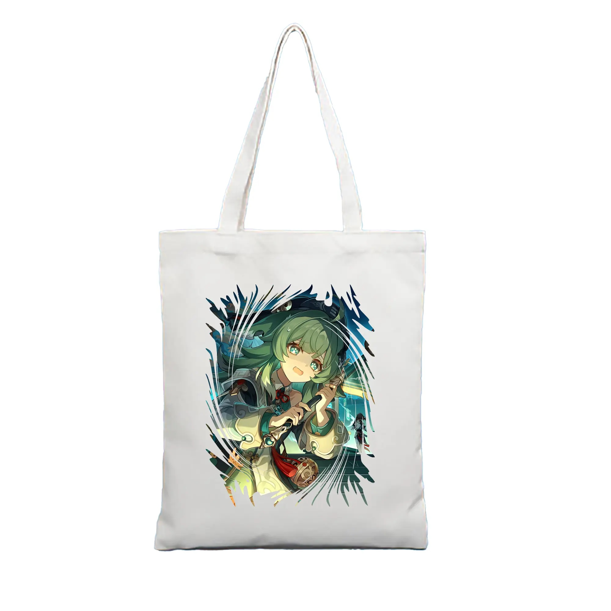 崩壊：スターレイル グッズ フォフォ - 縦型キャンバス手提げバッグ（トートバッグ） ・ キャンバス素材 ・ ショッピング用 ・ 軽量 丈夫 お手入れ簡単