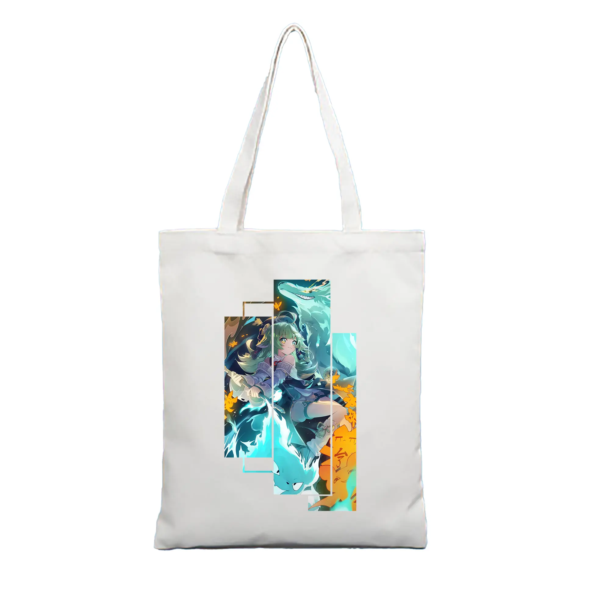 崩壊：スターレイル グッズ フォフォ - 縦型キャンバス手提げバッグ（トートバッグ） ・ キャンバス素材 ・ ショッピング用 ・ 軽量 丈夫 お手入れ簡単
