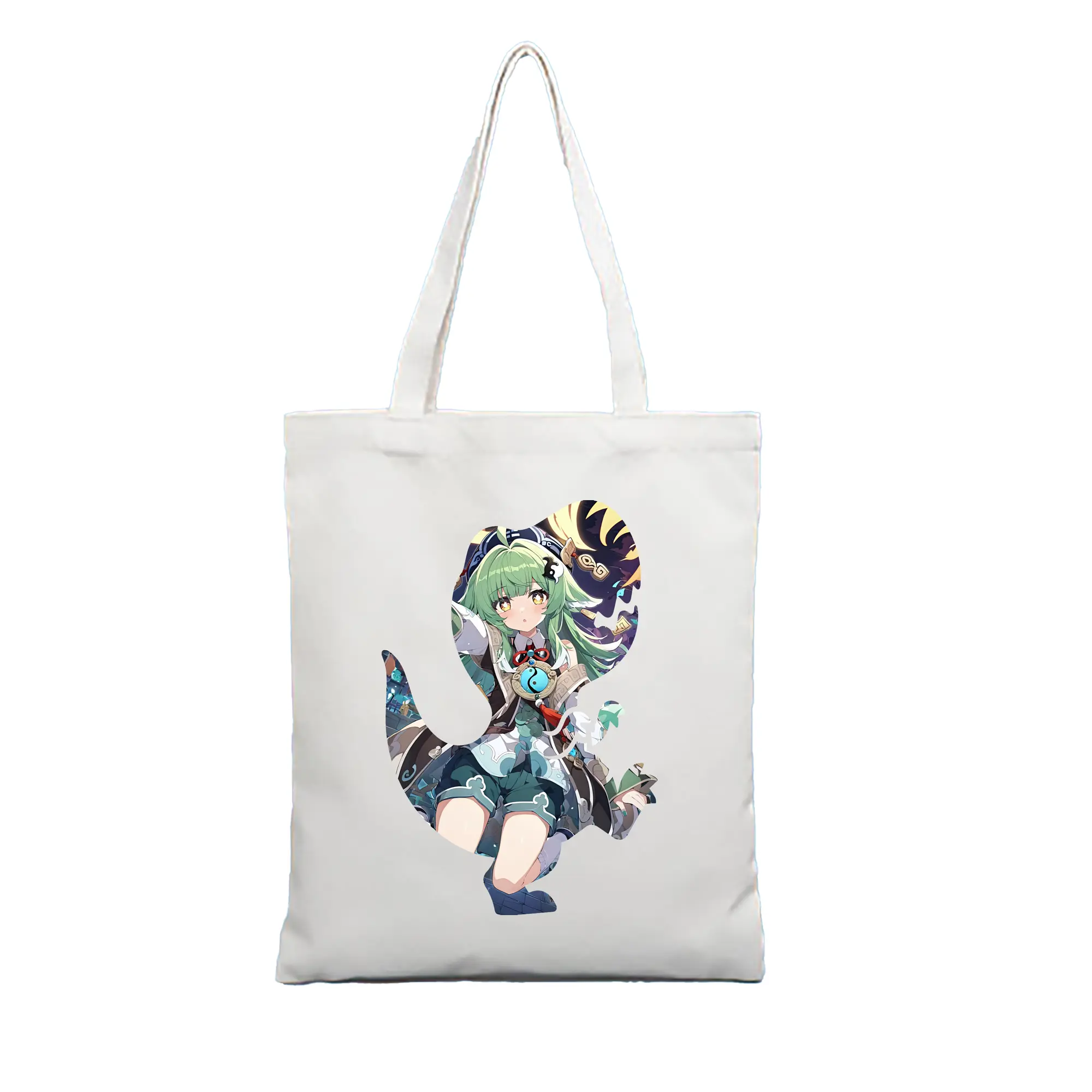 崩壊：スターレイル グッズ フォフォ - 縦型キャンバス手提げバッグ（トートバッグ） ・ キャンバス素材 ・ ショッピング用 ・ 軽量 丈夫 お手入れ簡単