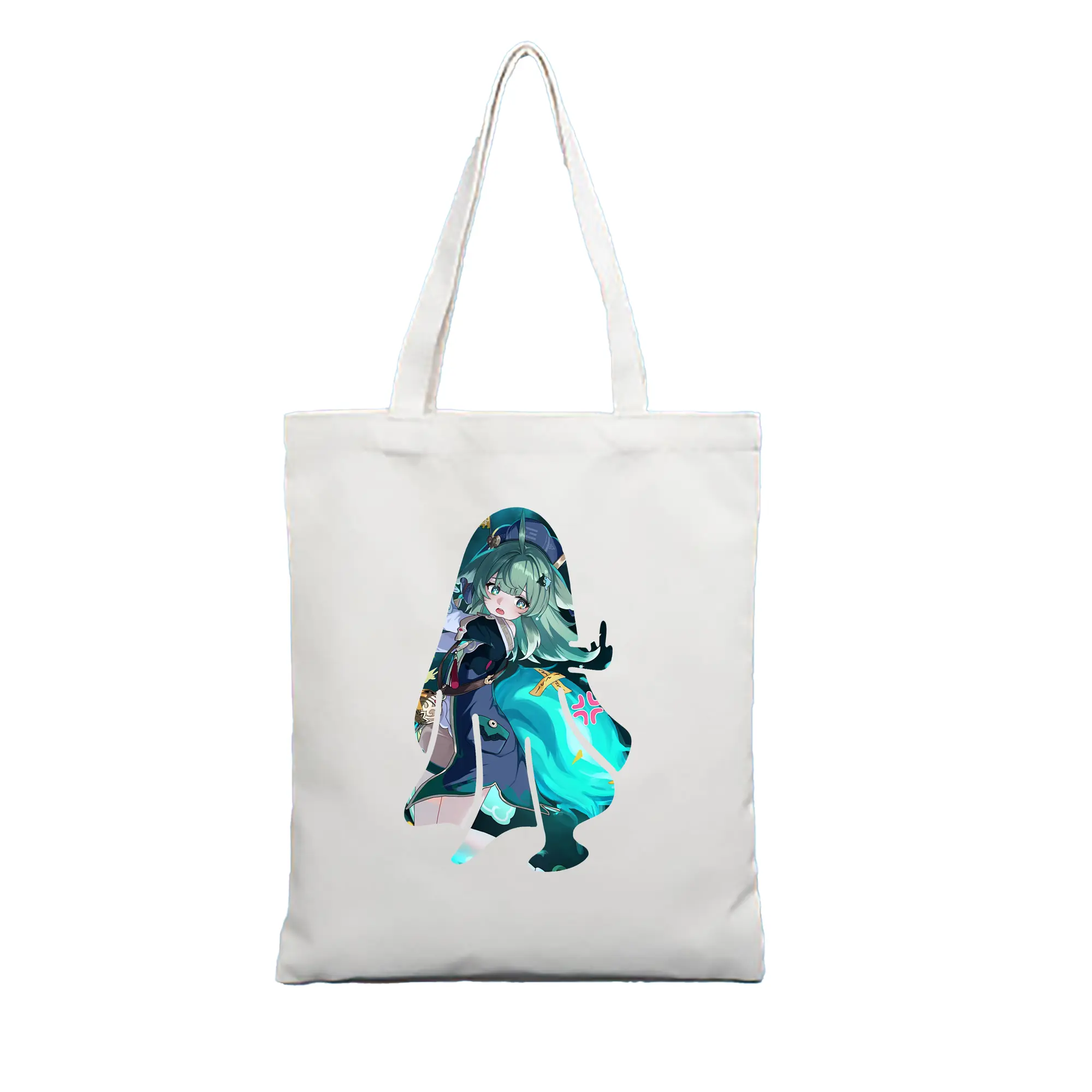 崩壊：スターレイル グッズ フォフォ - 縦型キャンバス手提げバッグ（トートバッグ） ・ キャンバス素材 ・ ショッピング用 ・ 軽量 丈夫 お手入れ簡単