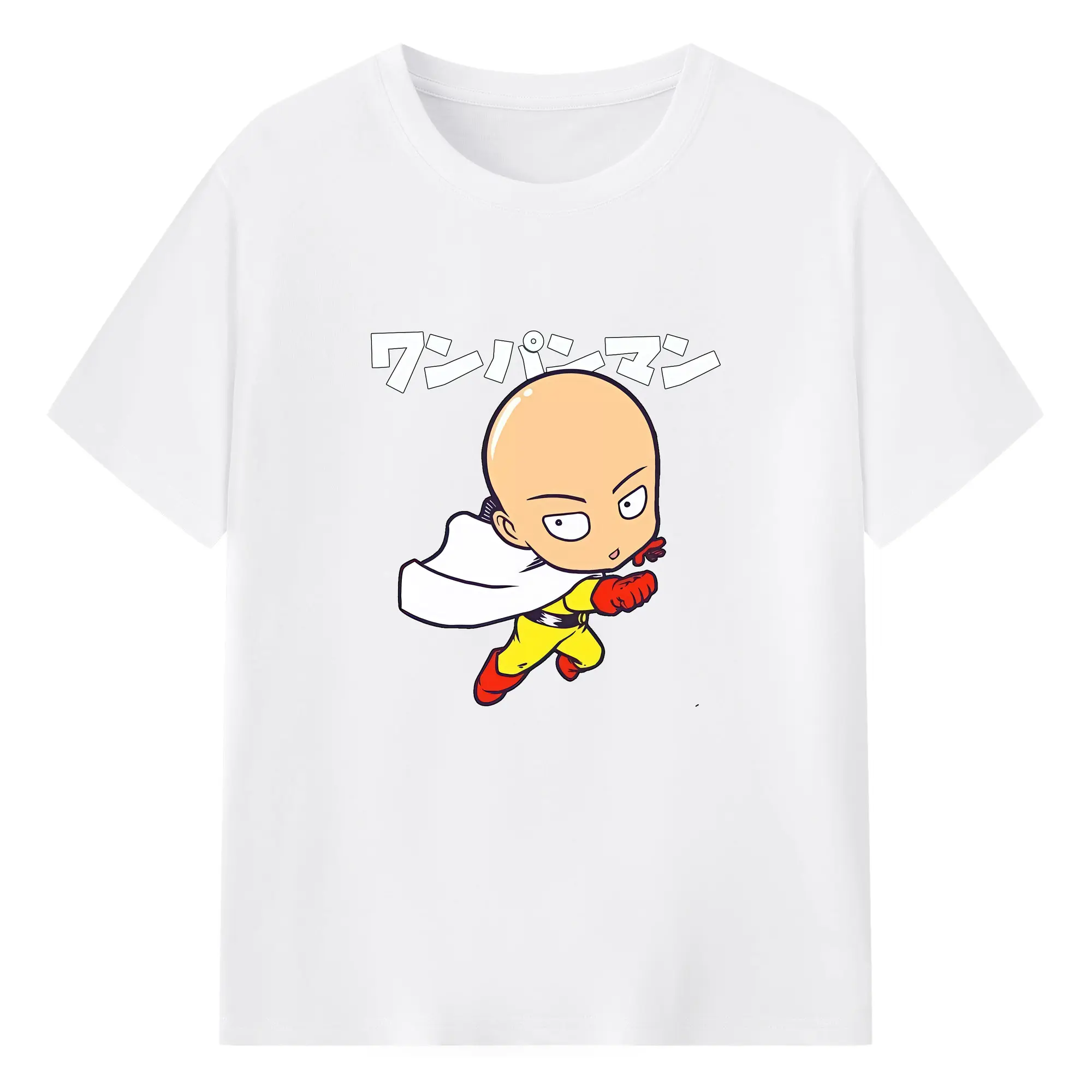 ワンパンマン グッズ サイタマ - 綿100％ 半袖Tシャツ ・ フロントプリント ・ 快適 通気性 ・ 日常使い 散歩 スポーツ用