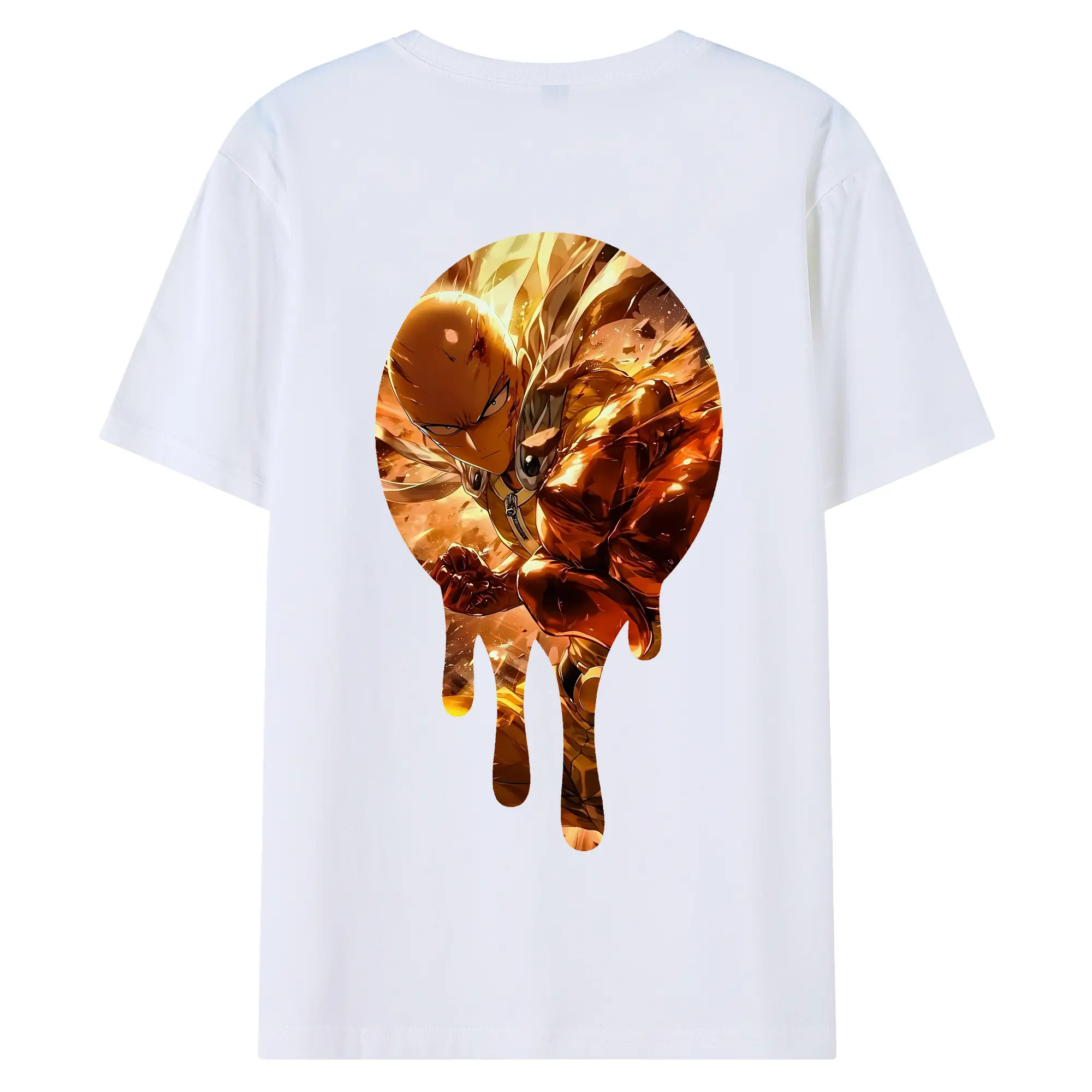 ワンパンマン グッズ サイタマ - 綿100％ 半袖Tシャツ ・ バックプリント ・ 快適 通気性 ・ 日常使い 散歩 スポーツ用