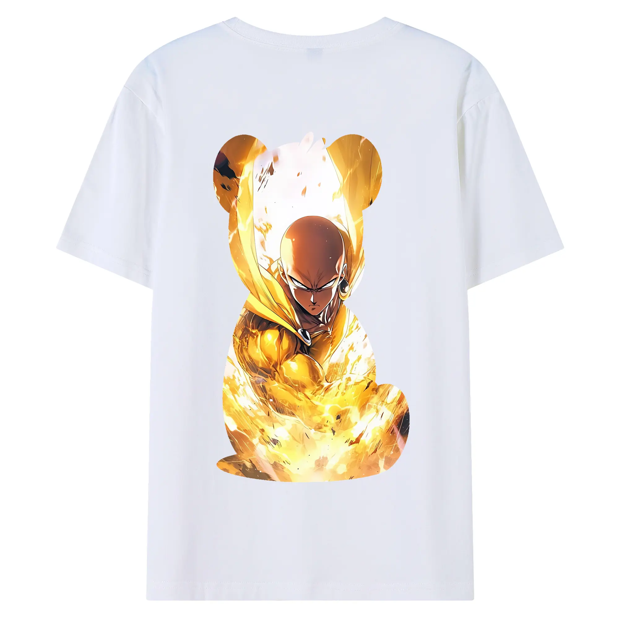 ワンパンマン グッズ サイタマ - 綿100％ 半袖Tシャツ ・ バックプリント ・ 快適 通気性 ・ 日常使い 散歩 スポーツ用