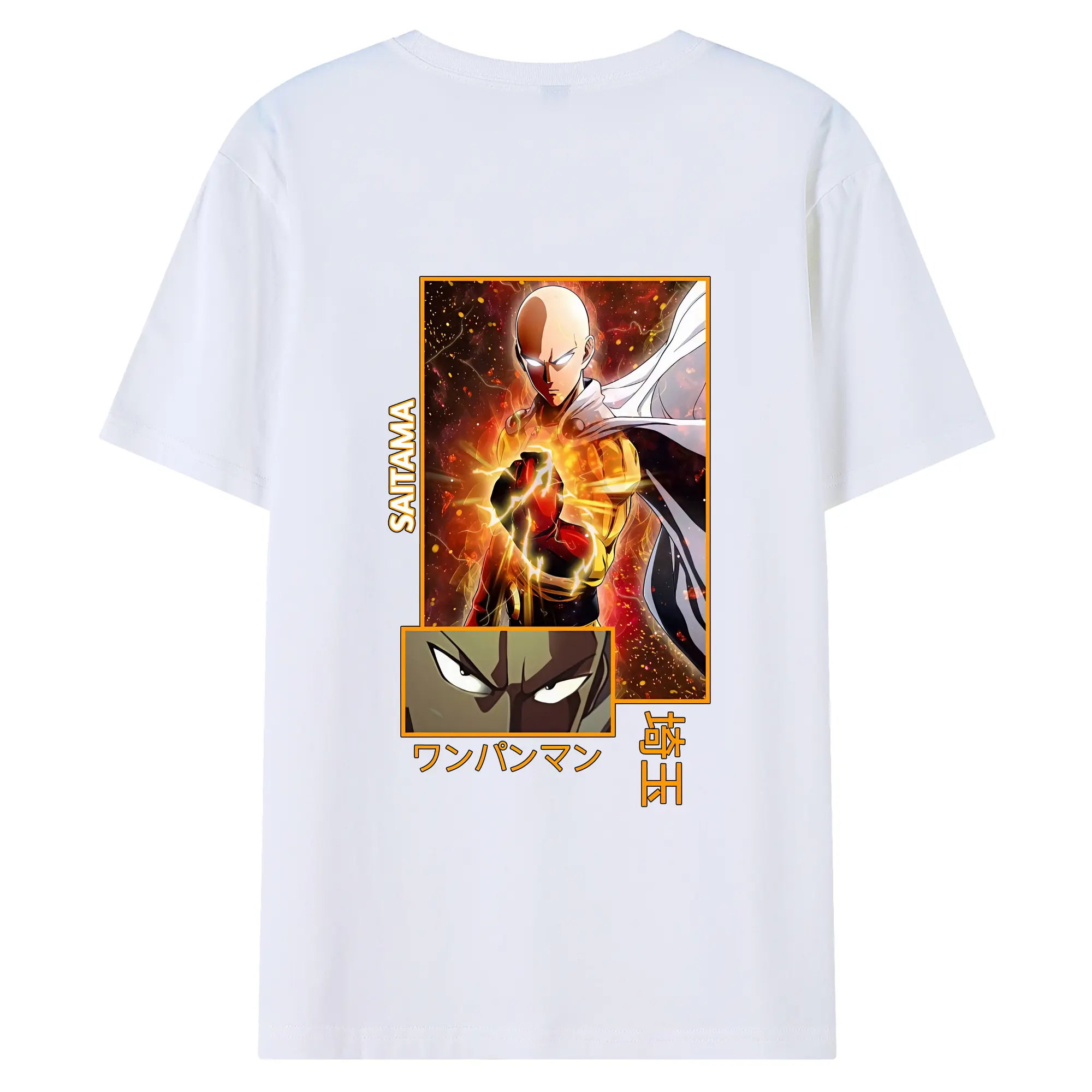 ワンパンマン グッズ サイタマ - 綿100％ 半袖Tシャツ ・ バックプリント ・ 快適 通気性 ・ 日常使い 散歩 スポーツ用