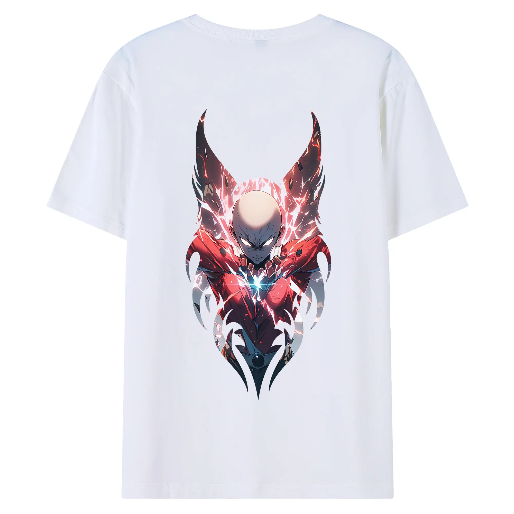 ワンパンマン グッズ サイタマ - 綿100％ 半袖Tシャツ ・ バックプリント ・ 快適 通気性 ・ 日常使い 散歩 スポーツ用