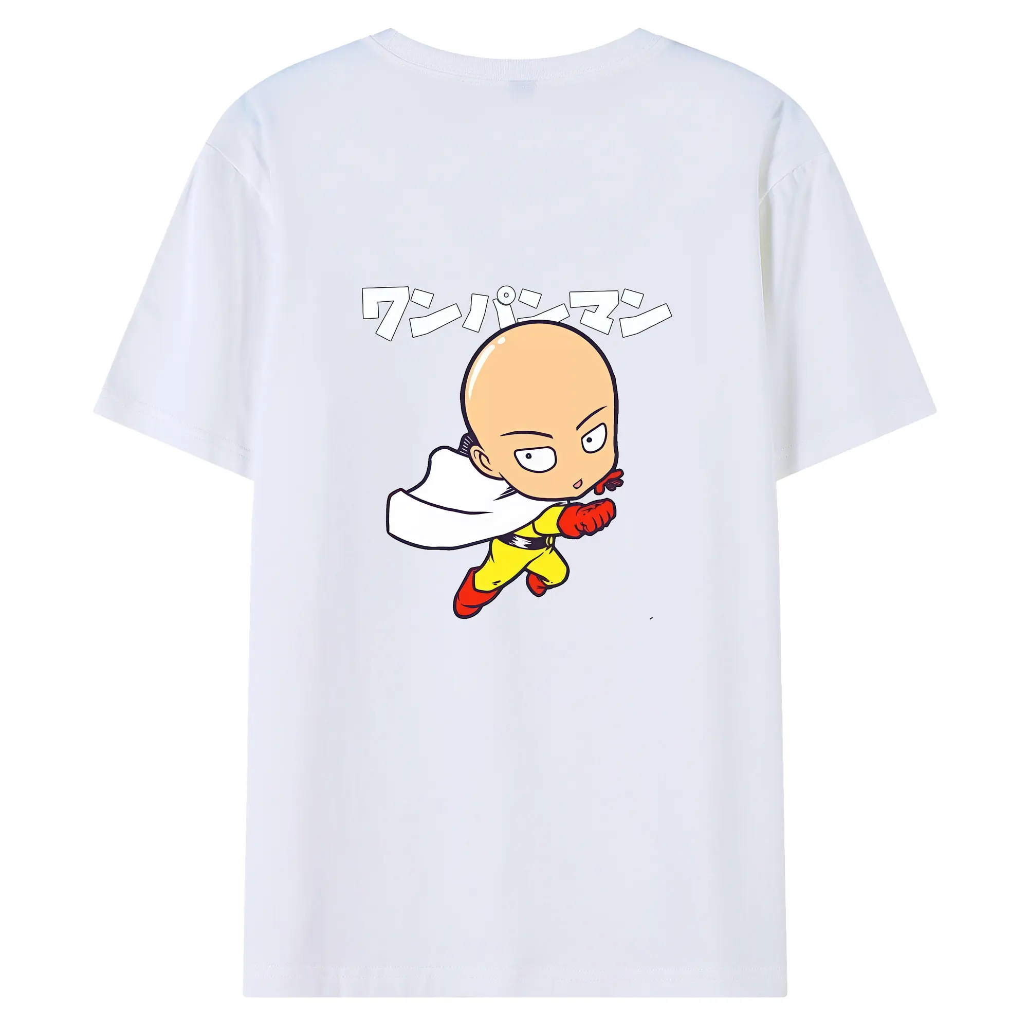 ワンパンマン グッズ サイタマ - 綿100％ 半袖Tシャツ ・ バックプリント ・ 快適 通気性 ・ 日常使い 散歩 スポーツ用