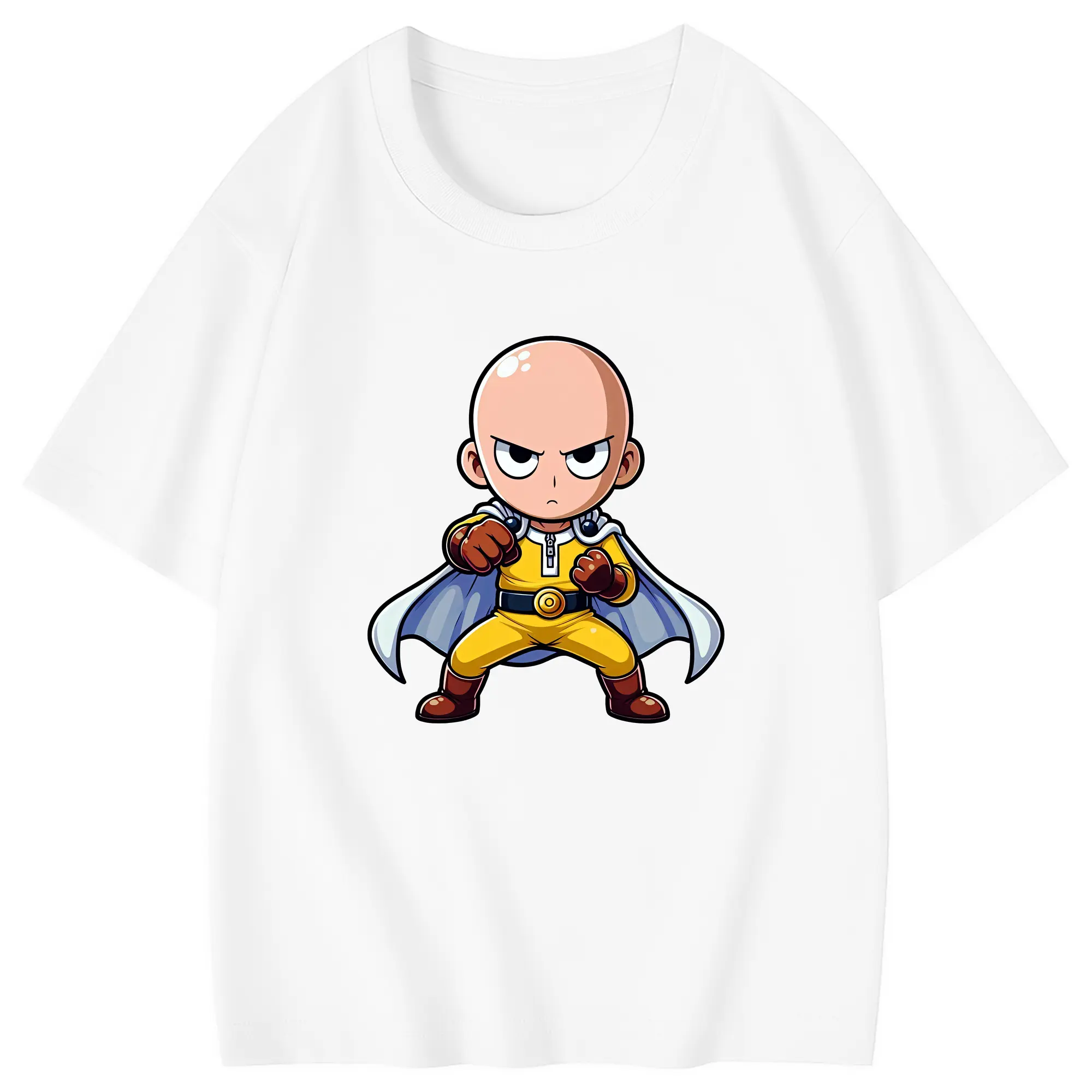 ワンパンマン グッズ サイタマ - 綿100％ キッズTシャツ ・ フロントプリント ・ 快適 通気性 ・ スポーツ カジュアル 散歩用