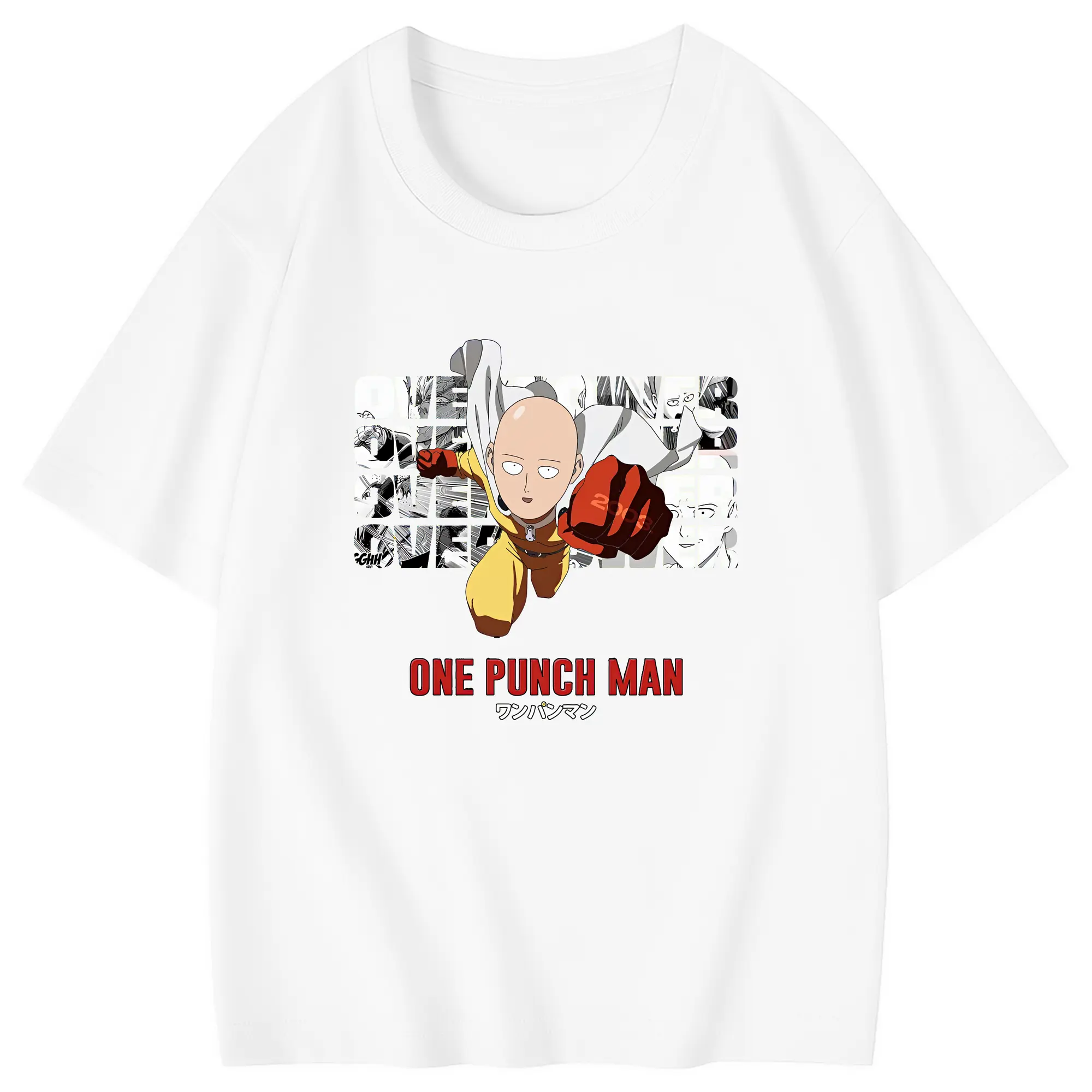 ワンパンマン グッズ サイタマ - 綿100％ キッズTシャツ ・ フロントプリント ・ 快適 通気性 ・ スポーツ カジュアル 散歩用