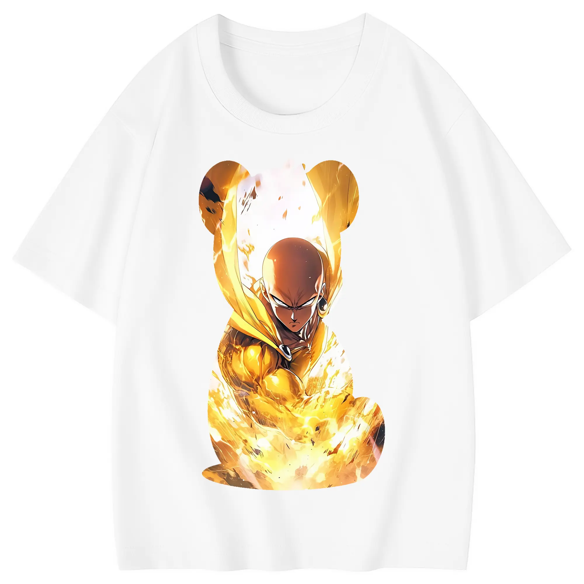 ワンパンマン グッズ サイタマ - 綿100％ キッズTシャツ ・ フロントプリント ・ 快適 通気性 ・ スポーツ カジュアル 散歩用