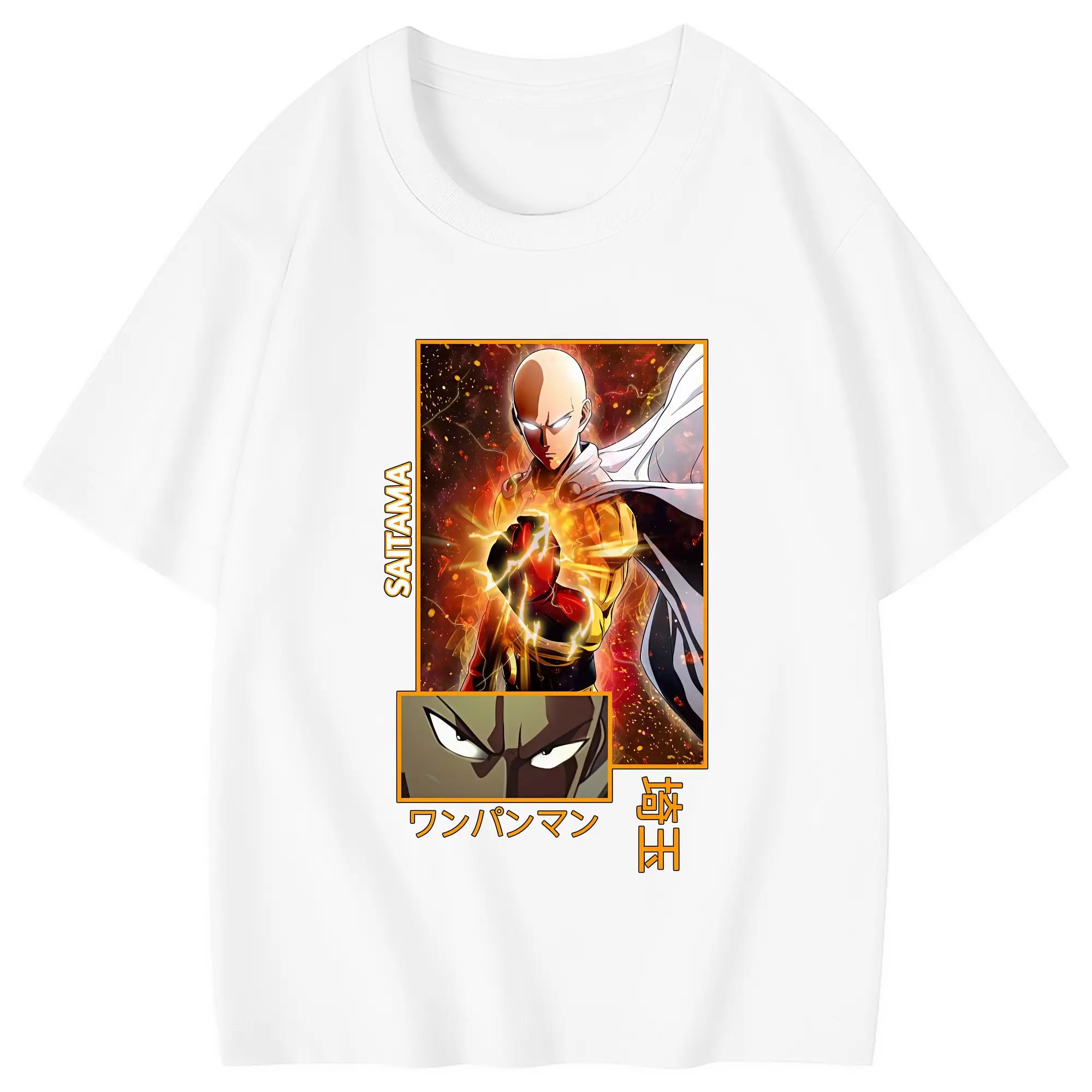 ワンパンマン グッズ サイタマ - 綿100％ キッズTシャツ ・ フロントプリント ・ 快適 通気性 ・ スポーツ カジュアル 散歩用