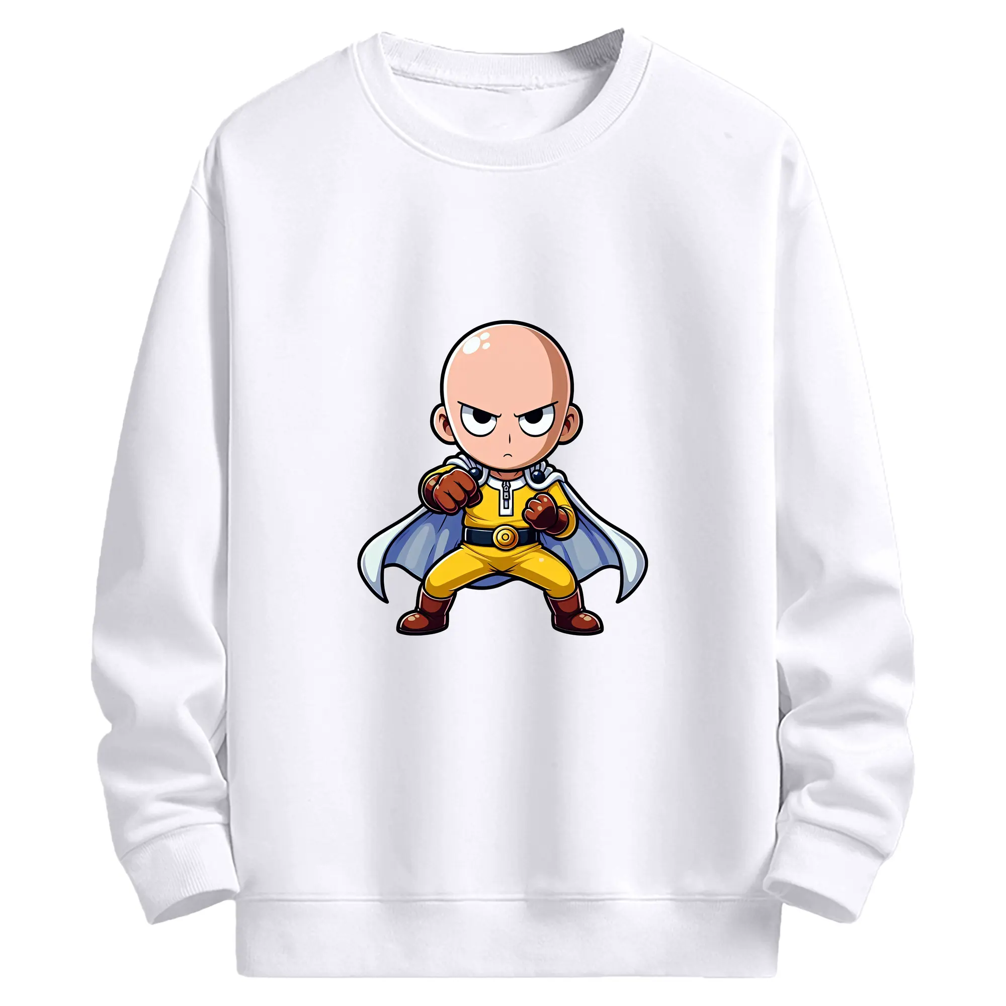 ワンパンマン グッズ サイタマ - 高品質 クルーネック スウェット ・ コットン59％ ポリエステル41％ ・ ユニセックス 長袖 トレーナー ・ カジュアル デイリー スポーツ 散歩用
