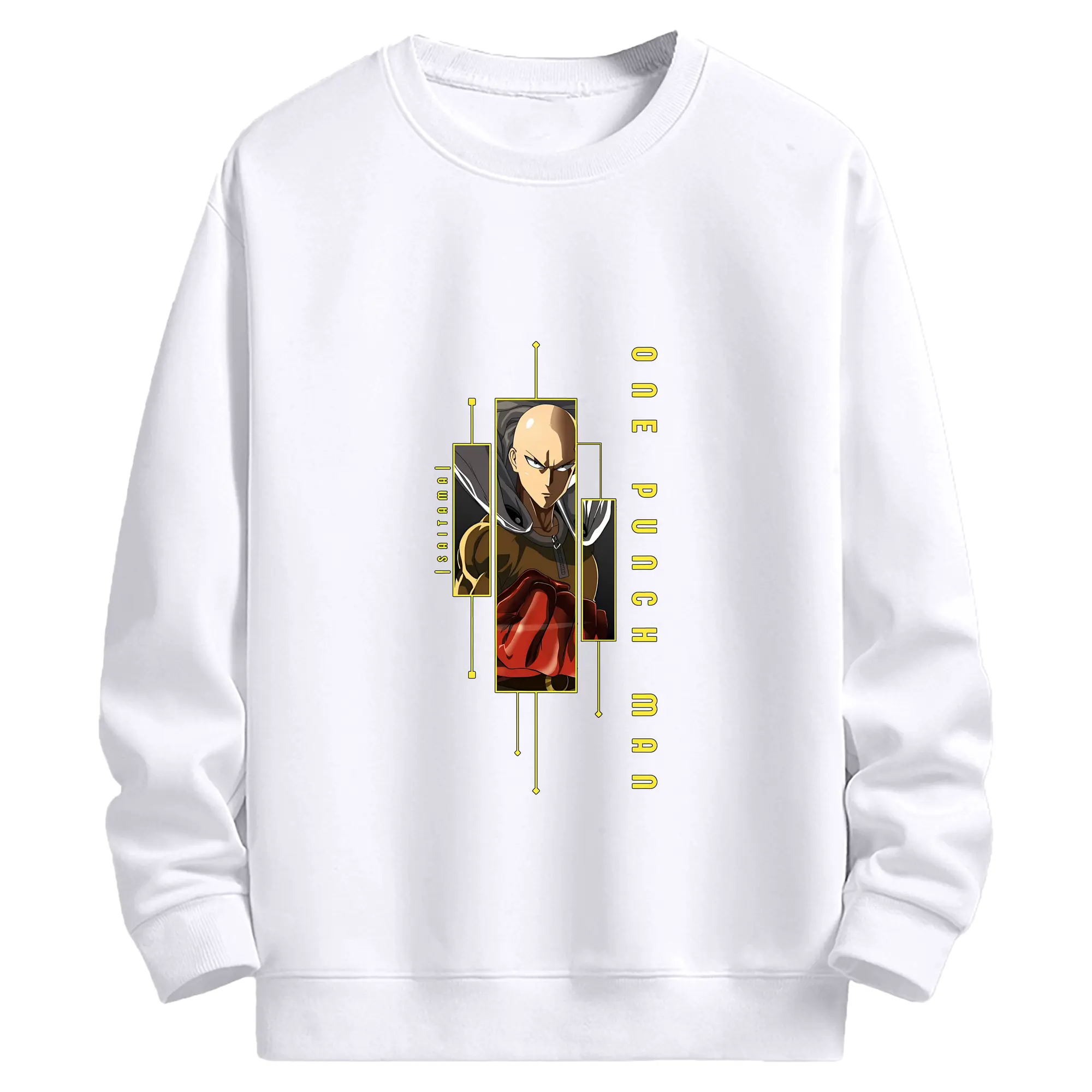 ワンパンマン グッズ サイタマ - 高品質 クルーネック スウェット ・ コットン59％ ポリエステル41％ ・ ユニセックス 長袖 トレーナー ・ カジュアル デイリー スポーツ 散歩用