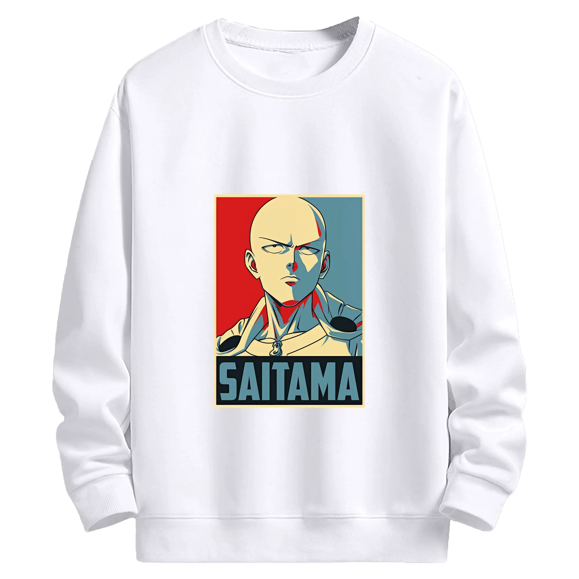 ワンパンマン グッズ サイタマ - 高品質 クルーネック スウェット ・ コットン59％ ポリエステル41％ ・ ユニセックス 長袖 トレーナー ・ カジュアル デイリー スポーツ 散歩用