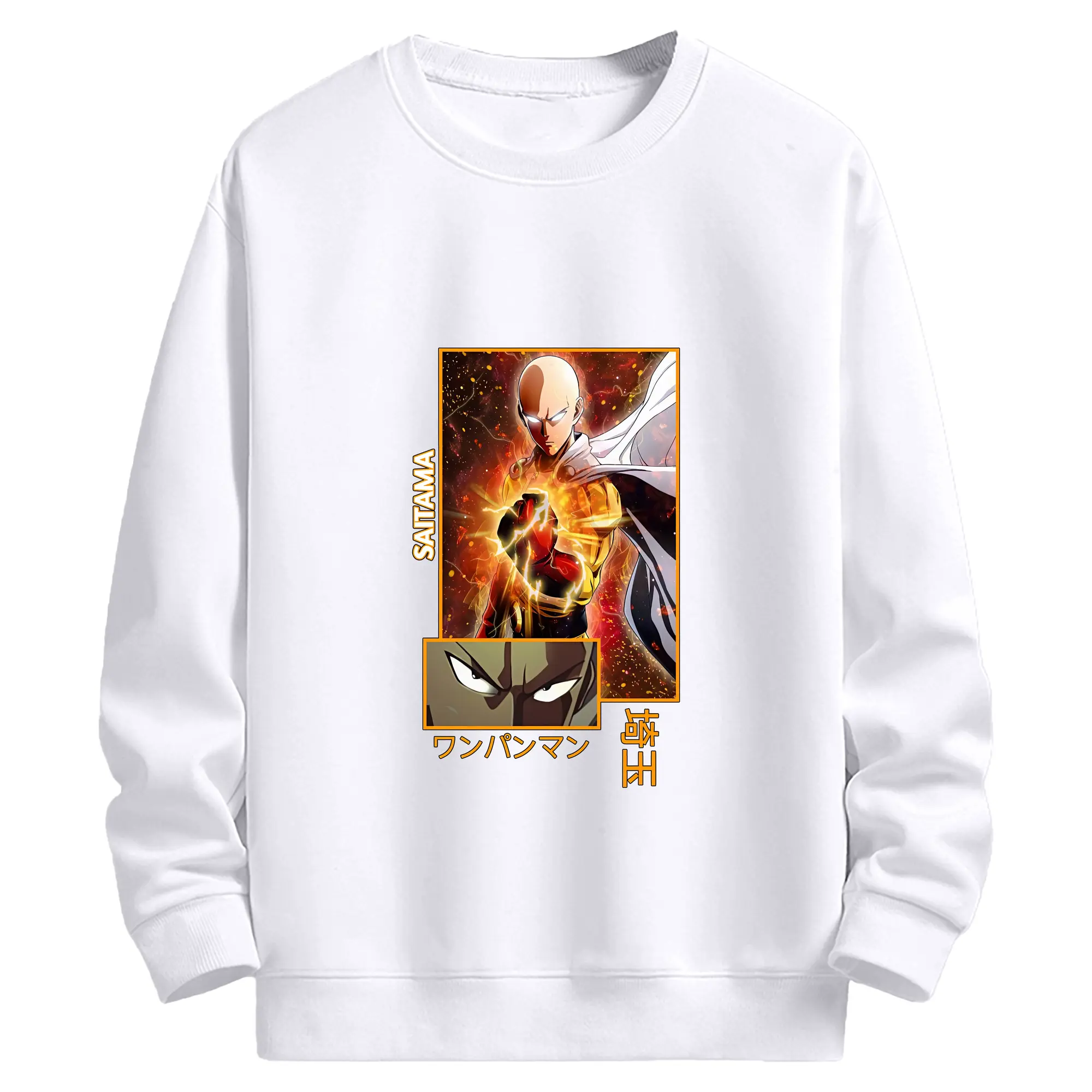 ワンパンマン グッズ サイタマ - 高品質 クルーネック スウェット ・ コットン59％ ポリエステル41％ ・ ユニセックス 長袖 トレーナー ・ カジュアル デイリー スポーツ 散歩用
