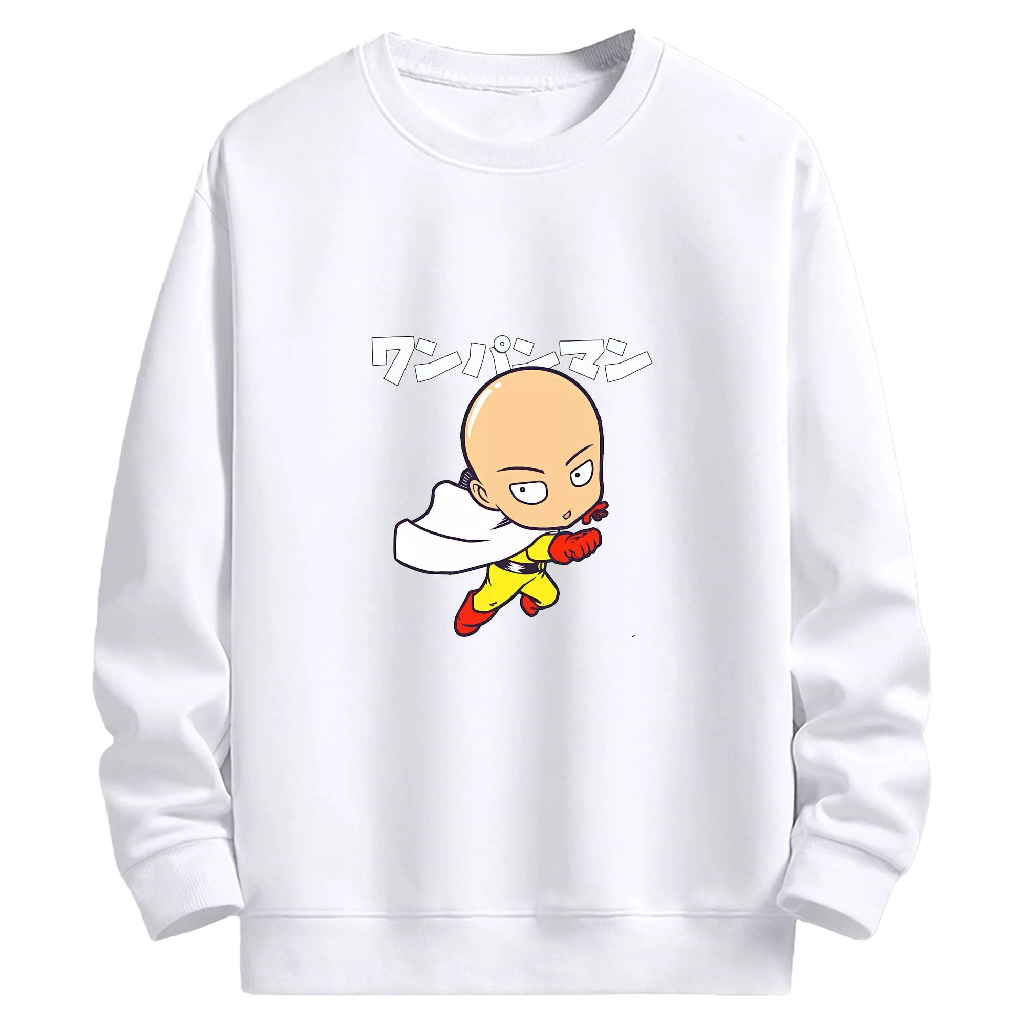 ワンパンマン グッズ サイタマ - 高品質 クルーネック スウェット ・ コットン59％ ポリエステル41％ ・ ユニセックス 長袖 トレーナー ・ カジュアル デイリー スポーツ 散歩用