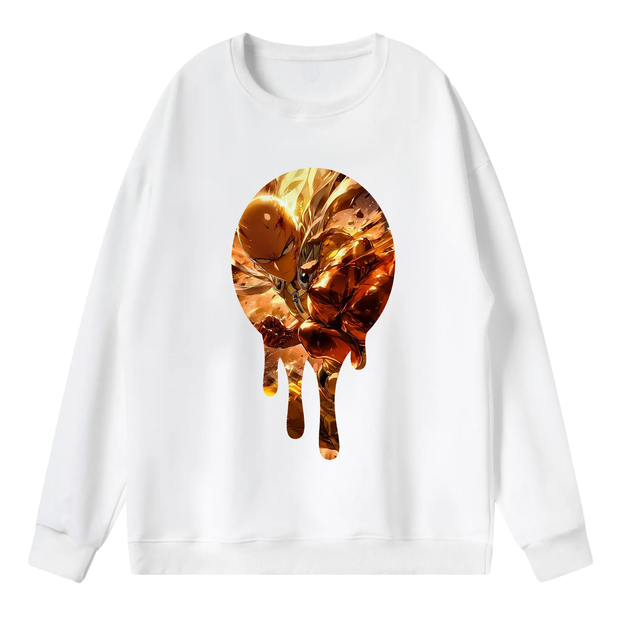 ワンパンマン グッズ サイタマ - 薄手 クルーネック スウェット 裏毛260g · ポリエステル 春秋向け カジュアル 男女兼用 · トレーナー デイリー スポーツ 散歩に最適