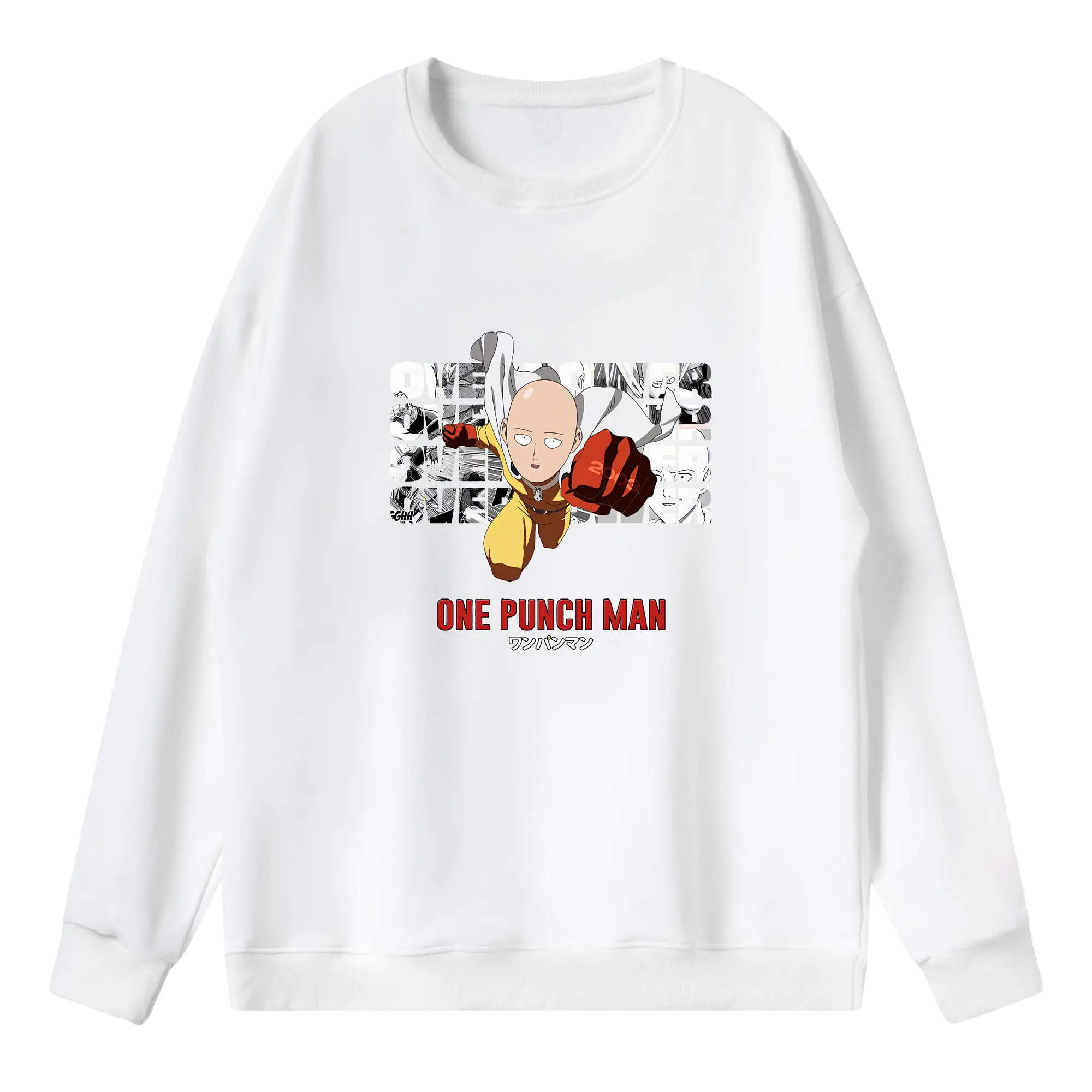 ワンパンマン グッズ サイタマ - 薄手 クルーネック スウェット 裏毛260g · ポリエステル 春秋向け カジュアル 男女兼用 · トレーナー デイリー スポーツ 散歩に最適