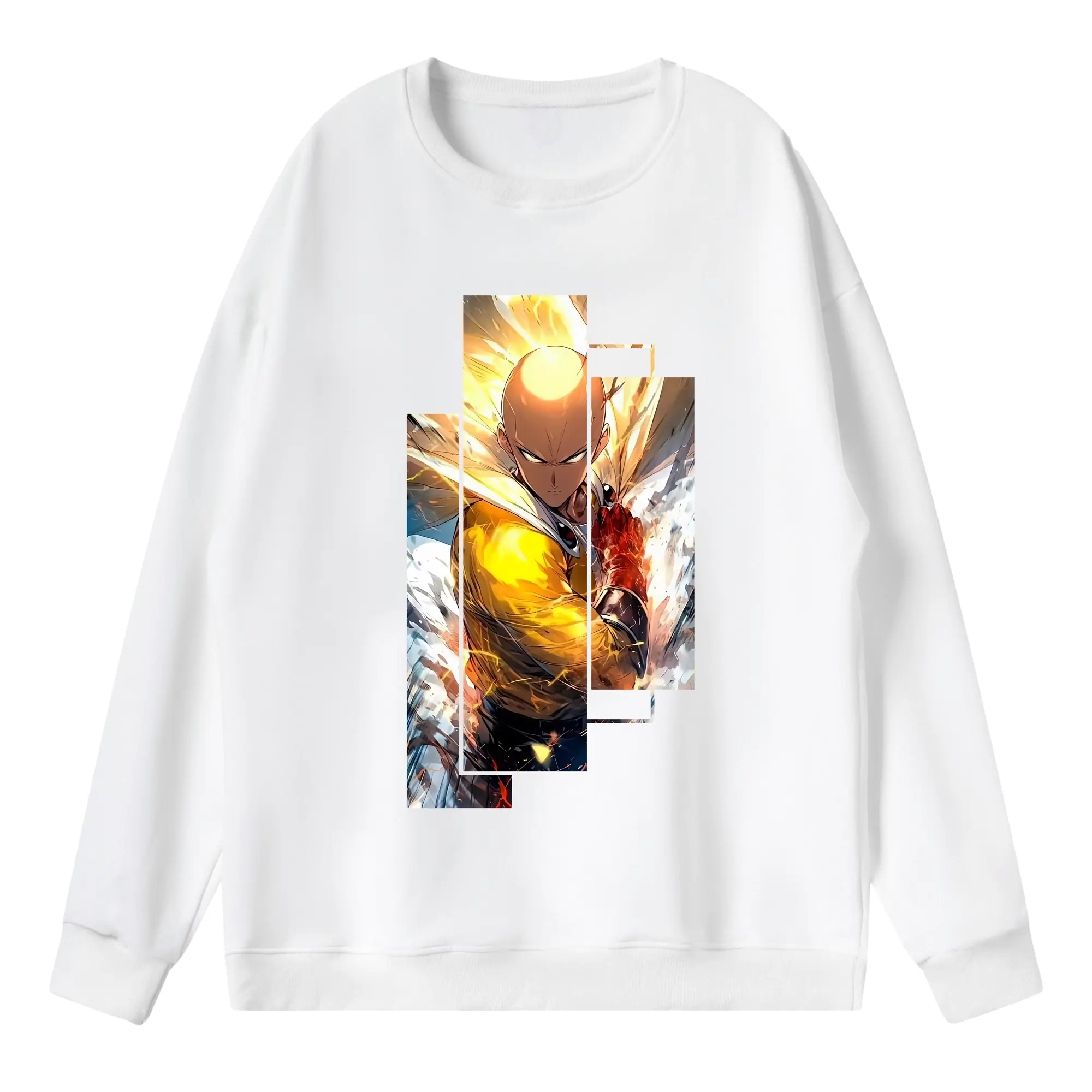 ワンパンマン グッズ サイタマ - 薄手 クルーネック スウェット 裏毛260g · ポリエステル 春秋向け カジュアル 男女兼用 · トレーナー デイリー スポーツ 散歩に最適