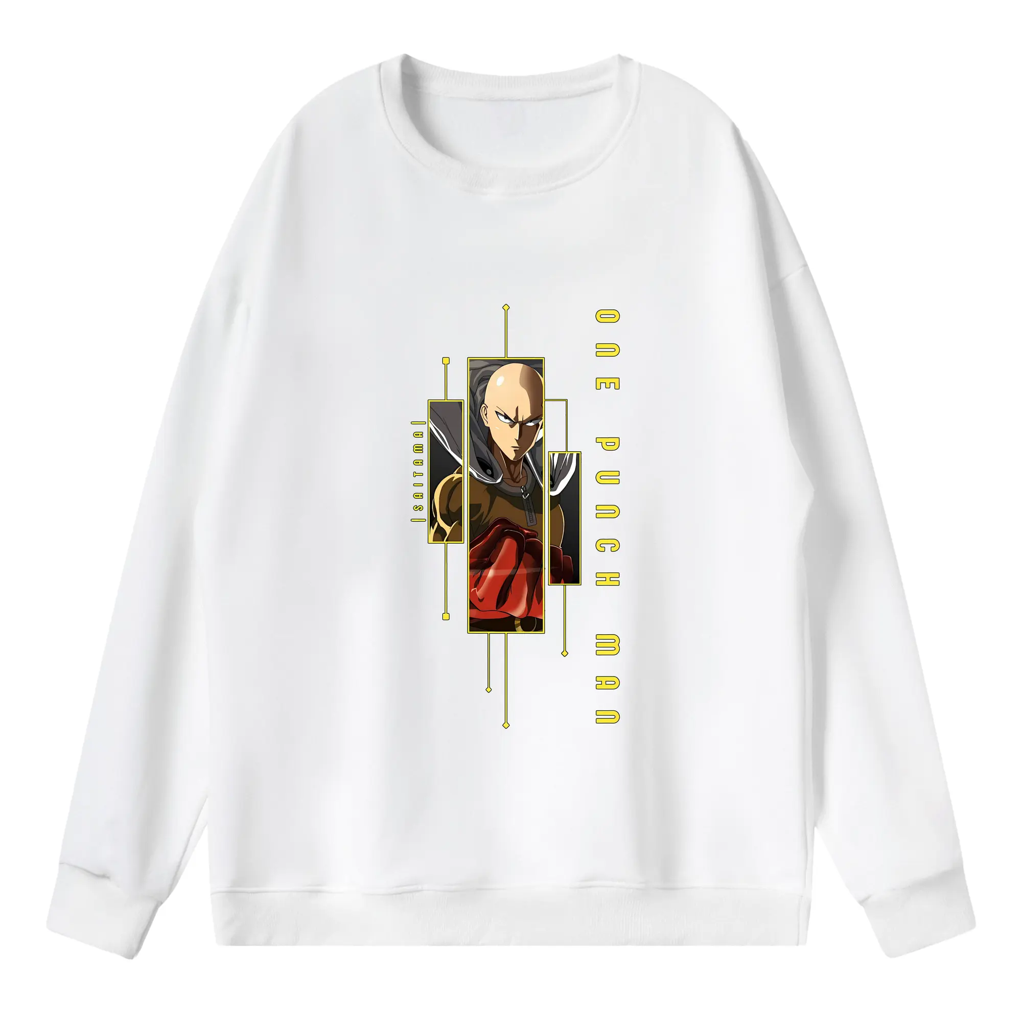 ワンパンマン グッズ サイタマ - 薄手 クルーネック スウェット 裏毛260g · ポリエステル 春秋向け カジュアル 男女兼用 · トレーナー デイリー スポーツ 散歩に最適