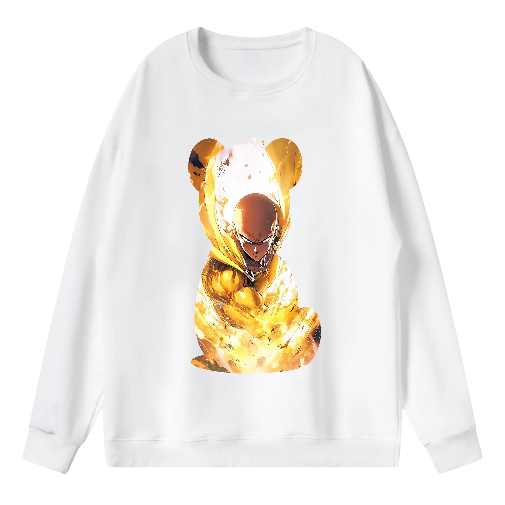 ワンパンマン グッズ サイタマ - 薄手 クルーネック スウェット 裏毛260g · ポリエステル 春秋向け カジュアル 男女兼用 · トレーナー デイリー スポーツ 散歩に最適