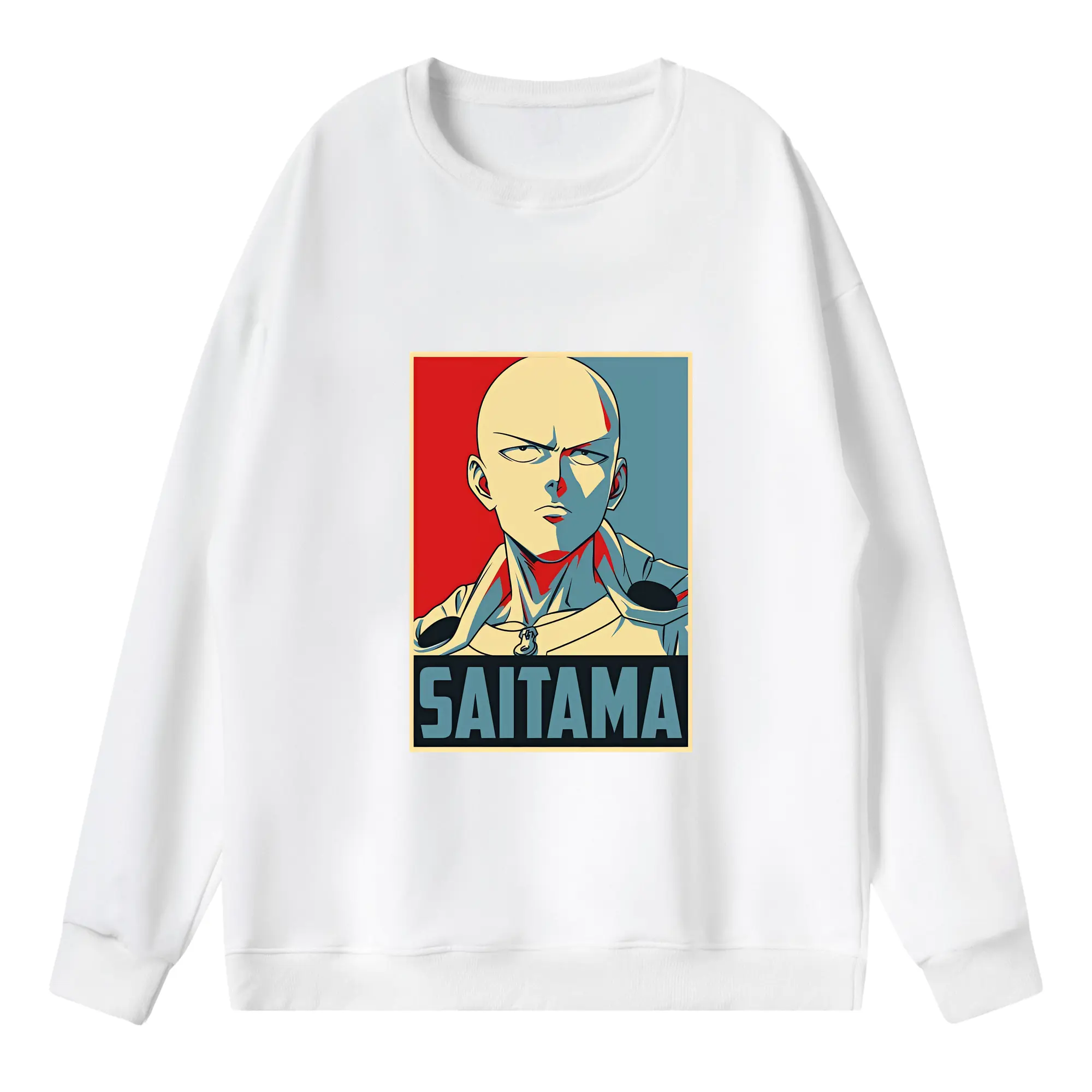 ワンパンマン グッズ サイタマ - 薄手 クルーネック スウェット 裏毛260g · ポリエステル 春秋向け カジュアル 男女兼用 · トレーナー デイリー スポーツ 散歩に最適