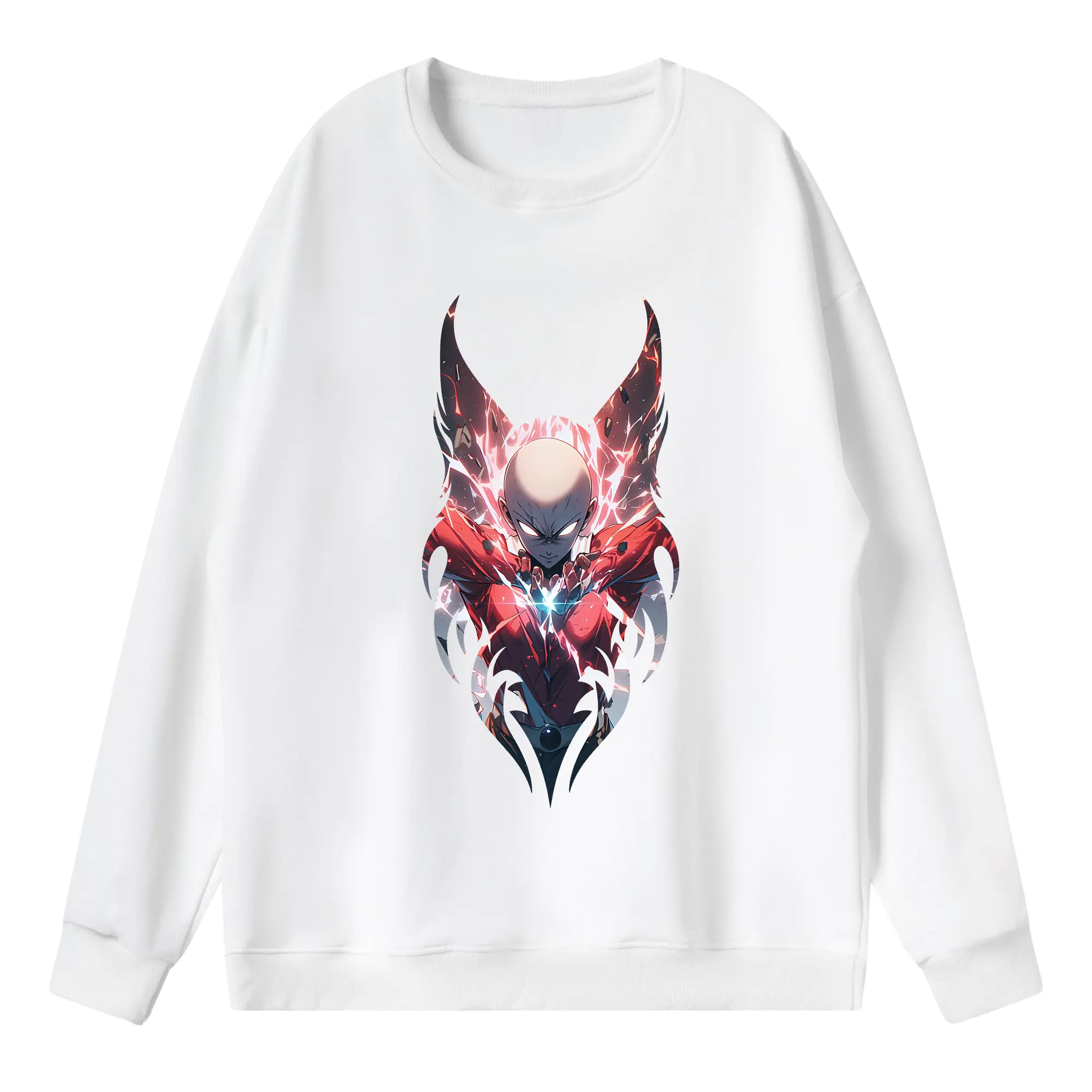 ワンパンマン グッズ サイタマ - 薄手 クルーネック スウェット 裏毛260g · ポリエステル 春秋向け カジュアル 男女兼用 · トレーナー デイリー スポーツ 散歩に最適