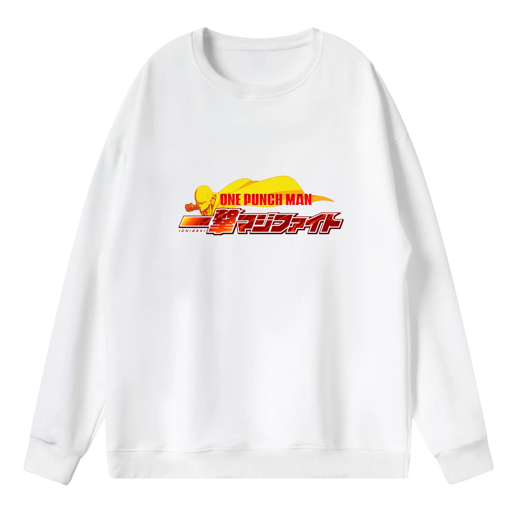 ワンパンマン グッズ サイタマ - 薄手 クルーネック スウェット 裏毛260g · ポリエステル 春秋向け カジュアル 男女兼用 · トレーナー デイリー スポーツ 散歩に最適