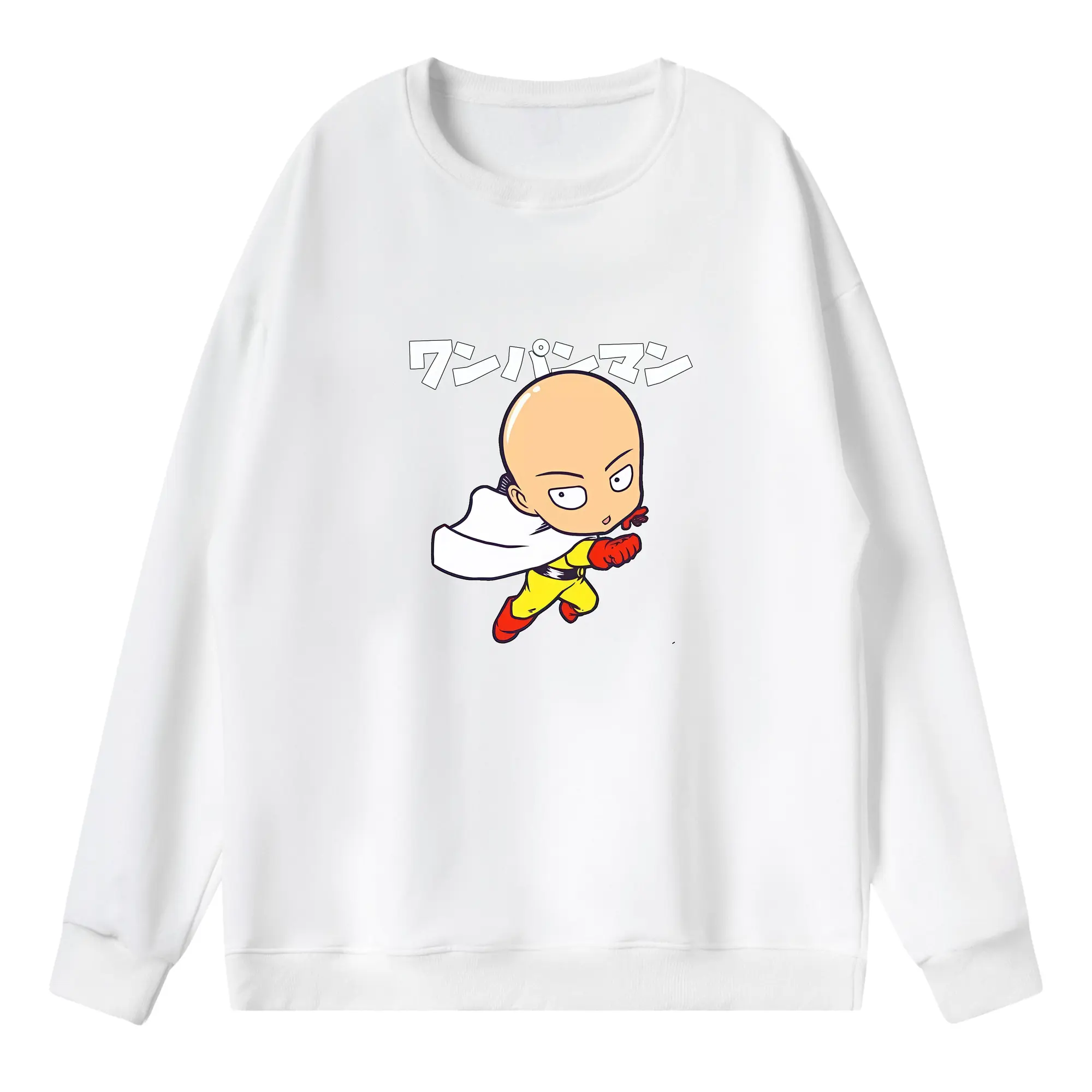 ワンパンマン グッズ サイタマ - 薄手 クルーネック スウェット 裏毛260g · ポリエステル 春秋向け カジュアル 男女兼用 · トレーナー デイリー スポーツ 散歩に最適
