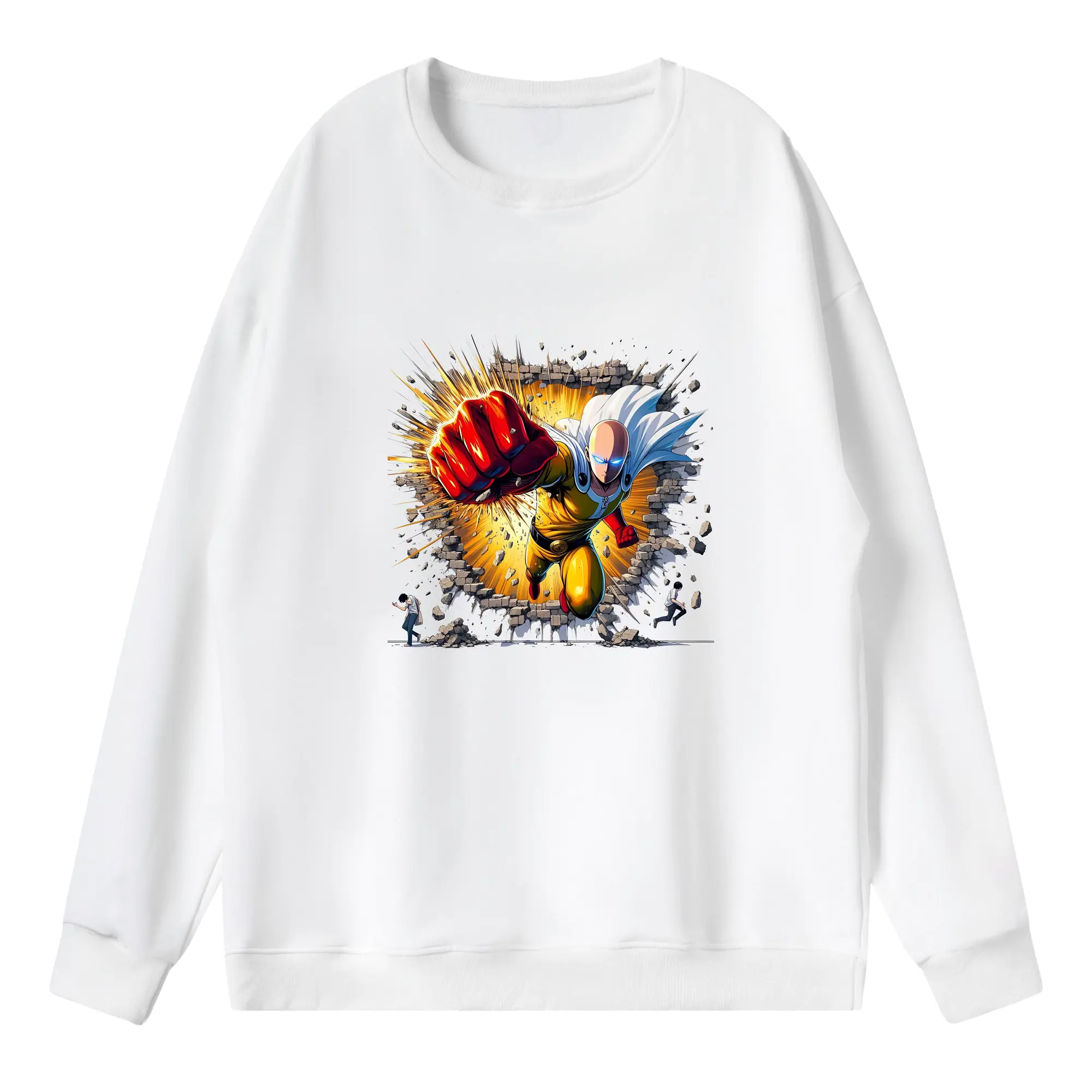 ワンパンマン グッズ サイタマ - 薄手 クルーネック スウェット 裏毛260g · ポリエステル 春秋向け カジュアル 男女兼用 · トレーナー デイリー スポーツ 散歩に最適