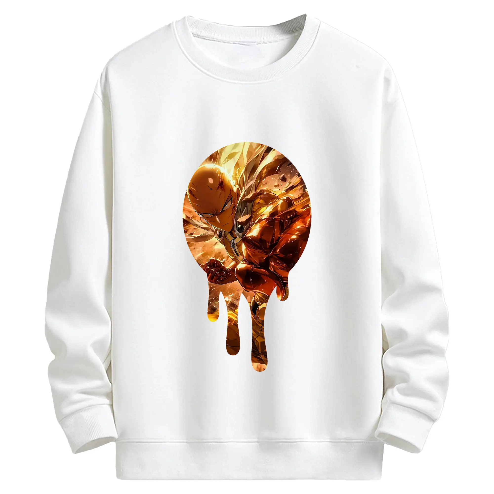 ワンパンマン グッズ サイタマ - キッズ クルーネックスウェットシャツ ・ フロントプリント ・ 綿80％ ポリエステル20％ ・ 快適 通学 スポーツ 日常使い お散歩用