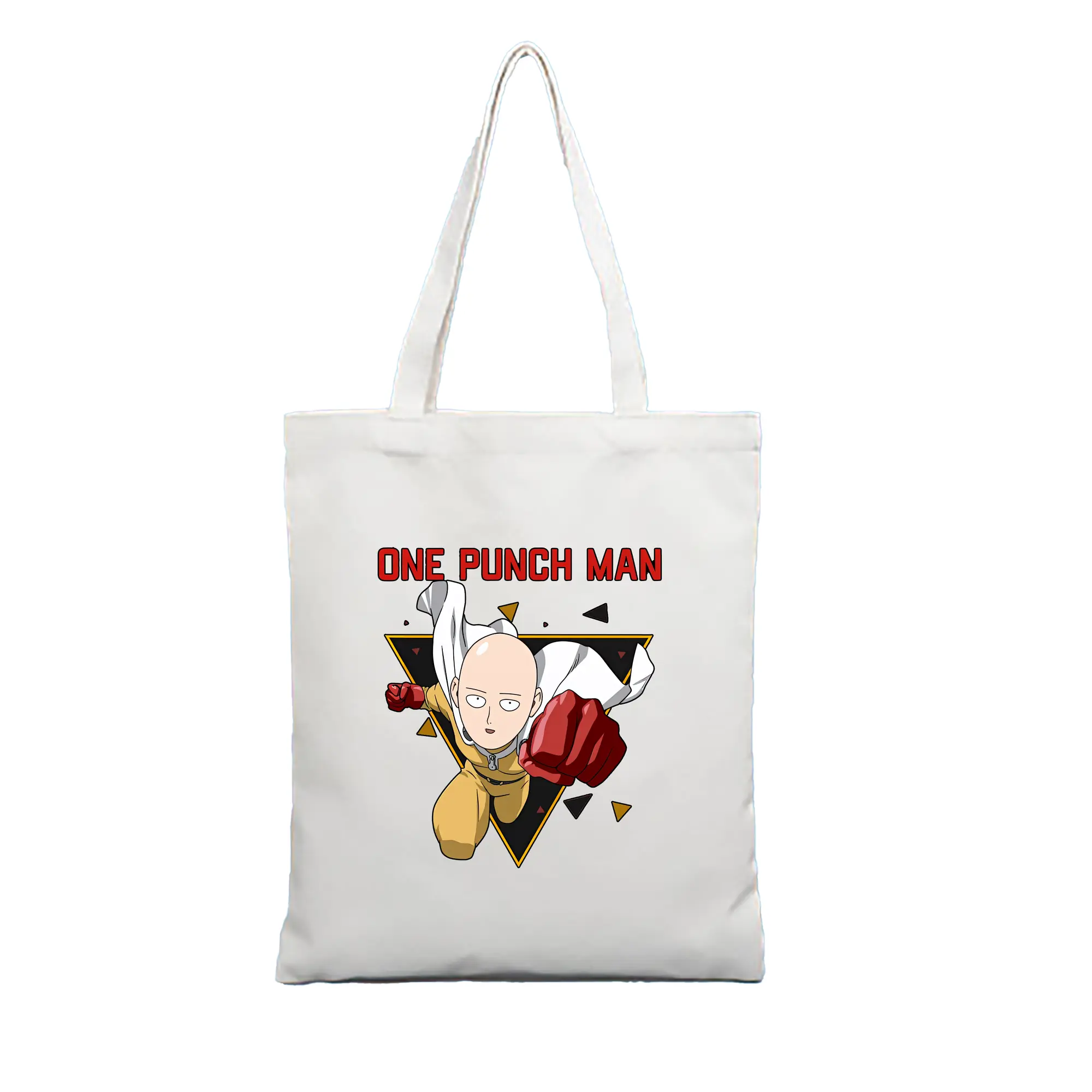 ワンパンマン グッズ サイタマ - 縦型キャンバス手提げバッグ（トートバッグ） ・ キャンバス素材 ・ ショッピング用 ・ 軽量 丈夫 お手入れ簡単