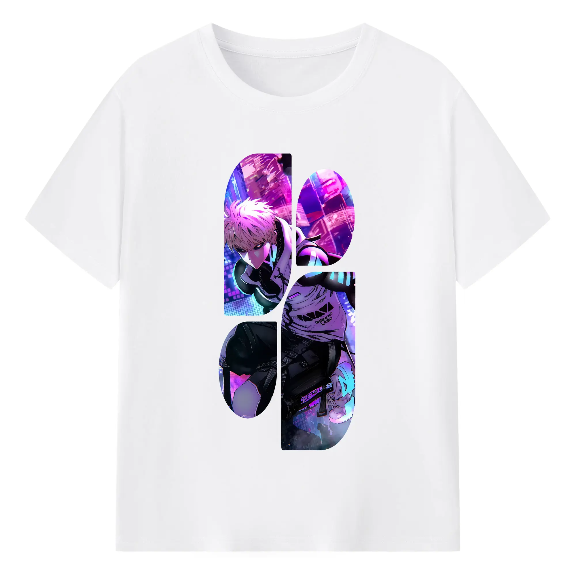 ワンパンマン グッズ ジェノス - 綿100％ 半袖Tシャツ ・ フロントプリント ・ 快適 通気性 ・ 日常使い 散歩 スポーツ用