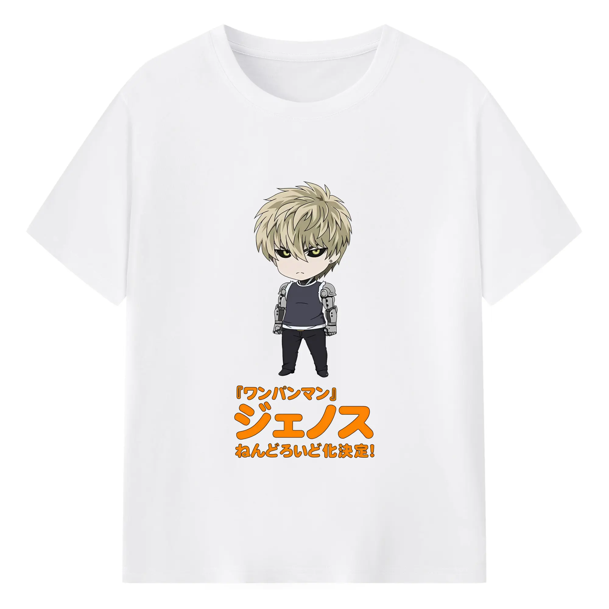 ワンパンマン グッズ ジェノス - 綿100％ 半袖Tシャツ ・ フロントプリント ・ 快適 通気性 ・ 日常使い 散歩 スポーツ用