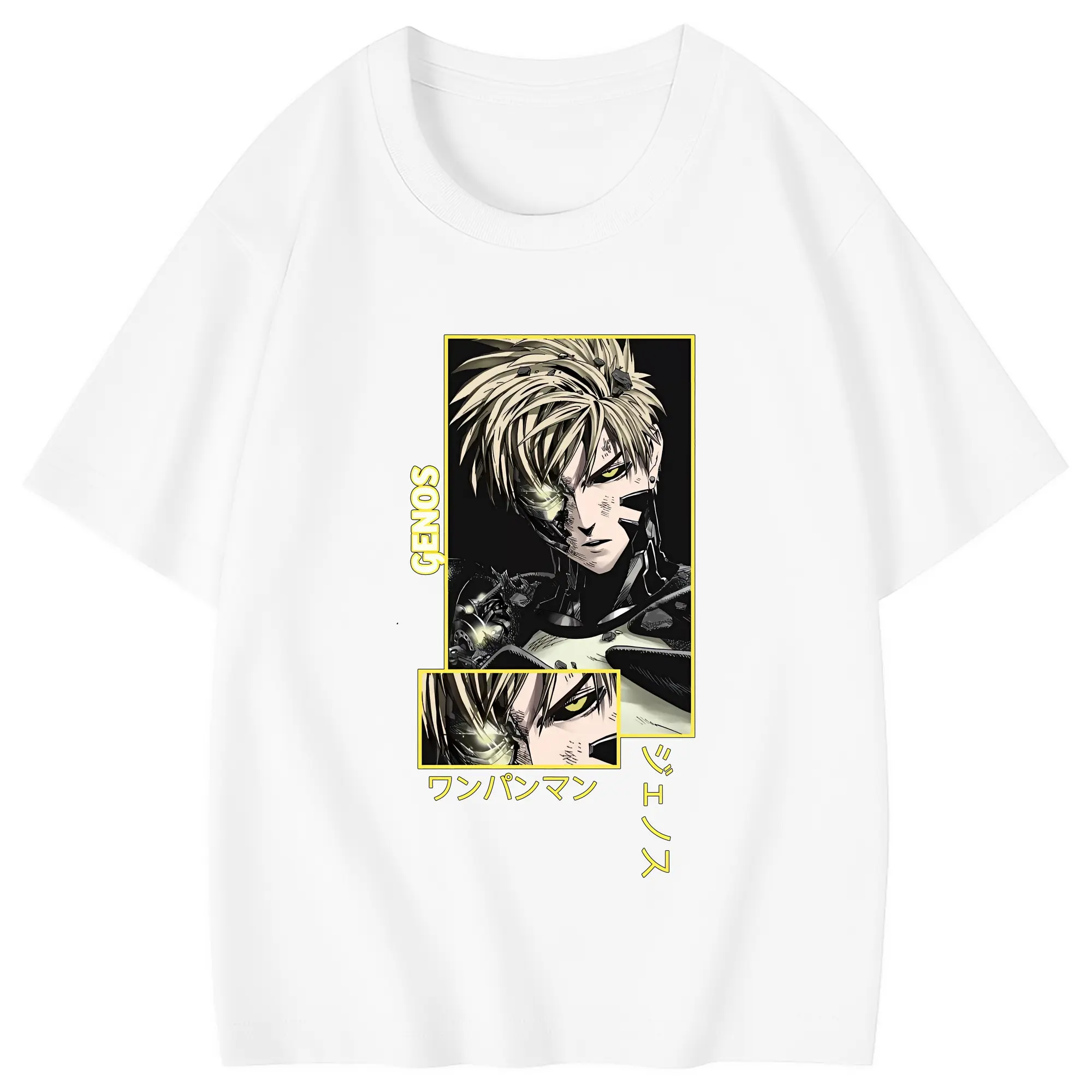 ワンパンマン グッズ ジェノス - 綿100％ キッズTシャツ ・ フロントプリント ・ 快適 通気性 ・ スポーツ カジュアル 散歩用